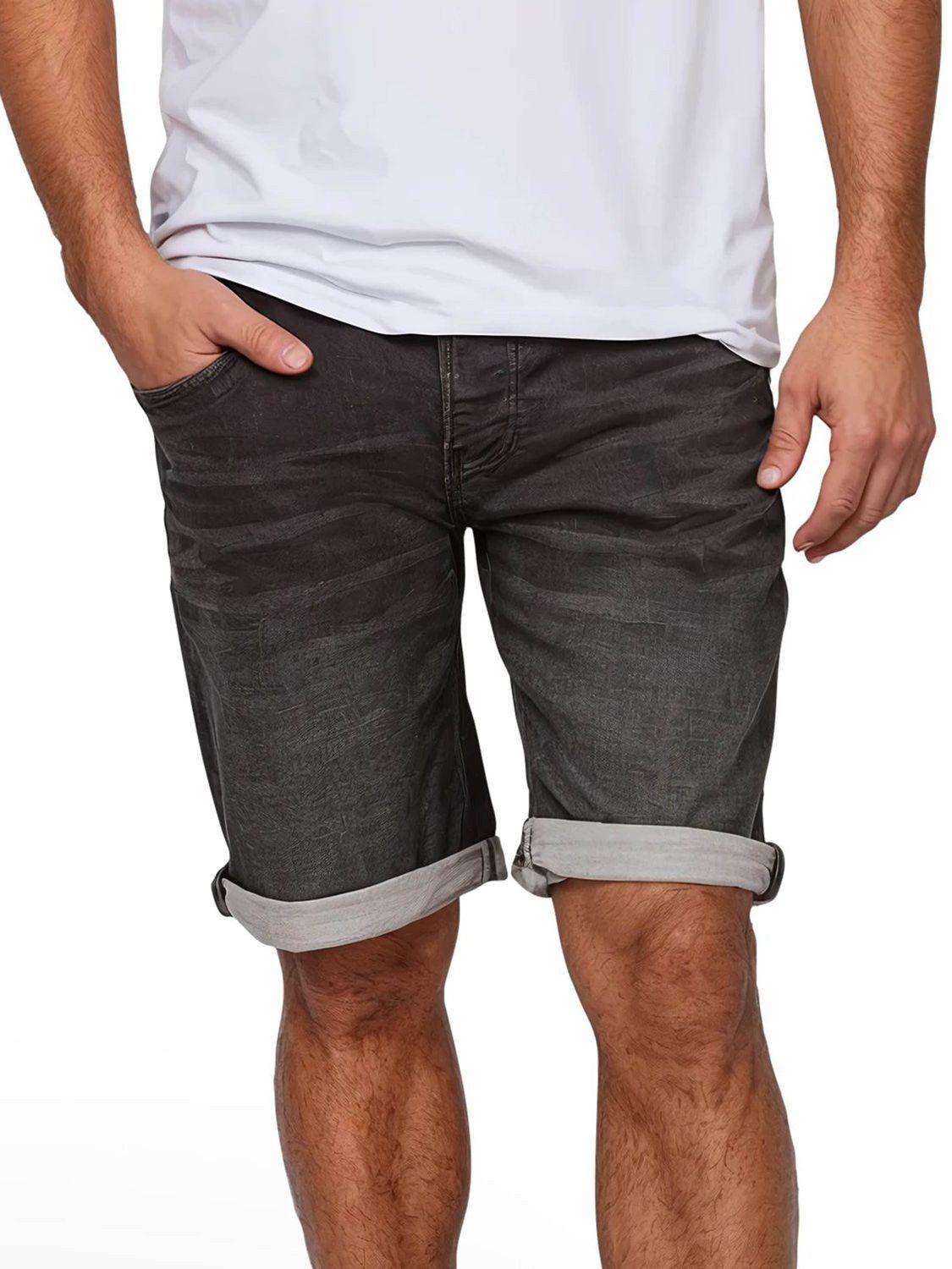 MUSTANG Jeansshorts Herren Shorts Chicago Real X Regular Fit Bermudashorts mit Stretch