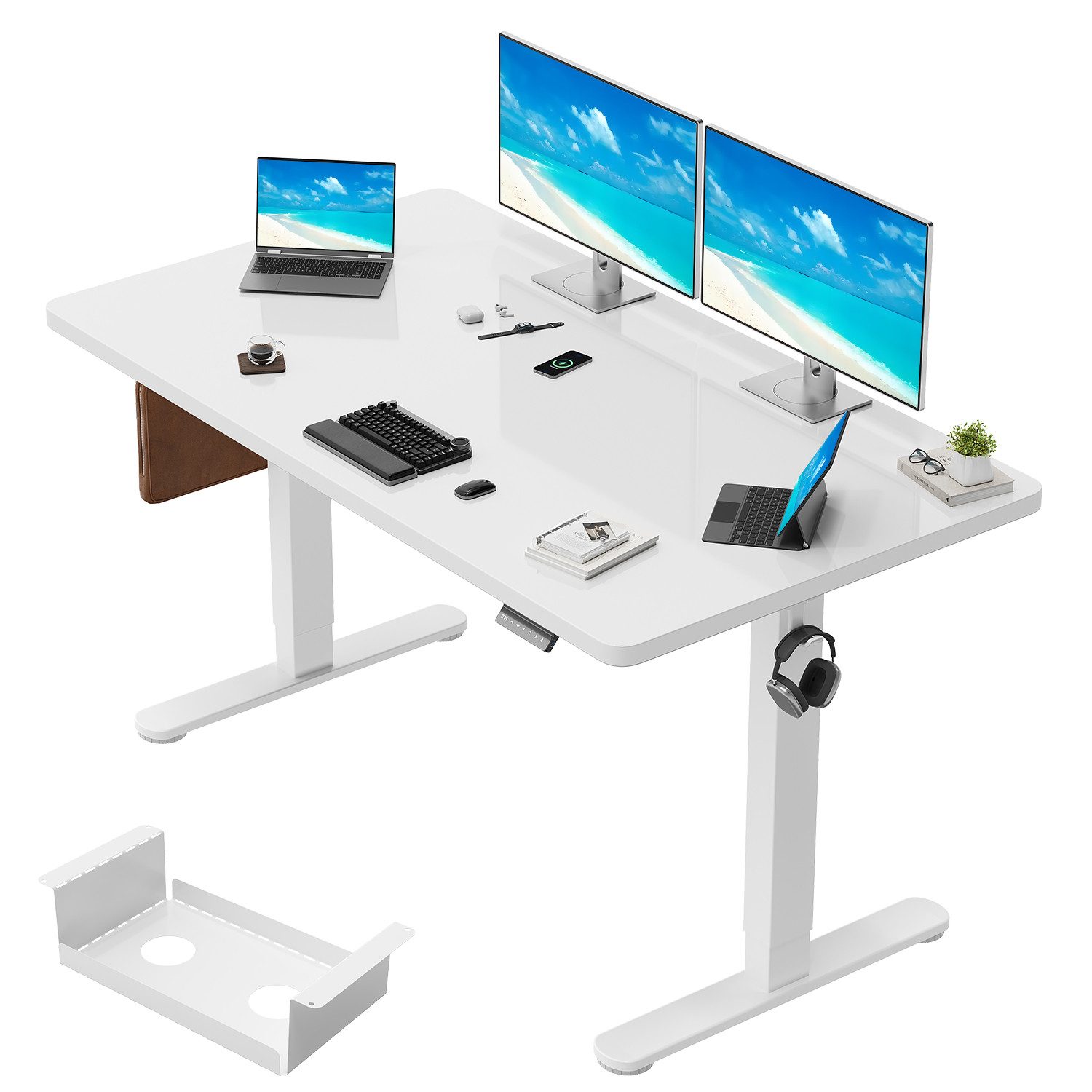 HOMALL Schreibtisch Höhenverstellbarer Schreibtisch mit 4-stufiger Höhenspe günstig online kaufen