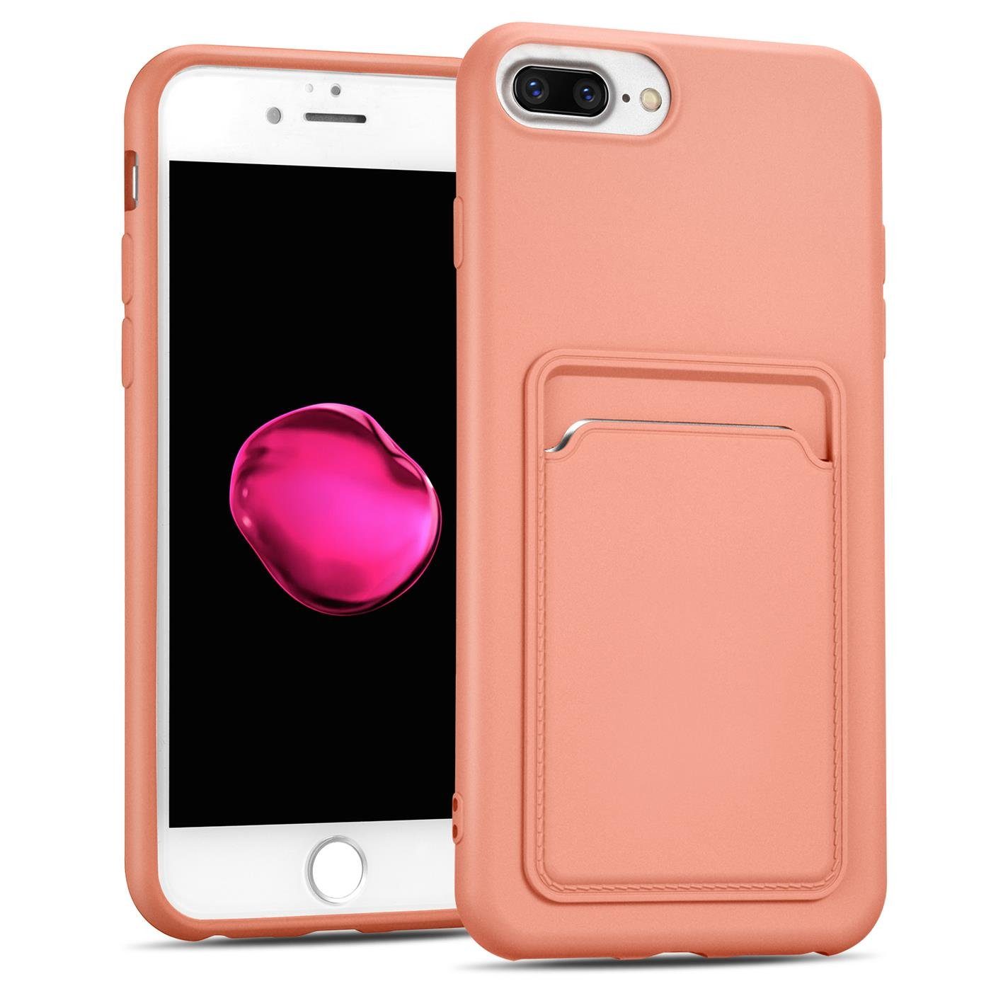 CoolGadget Handyhülle Card Case Handy Tasche für Apple iPhone 7 Plus, iPhone 8 Plus 5,5 Zoll, Silikon Schutzhülle mit Kartenfach für iPhone 7 Plus / 8 Plus Hülle