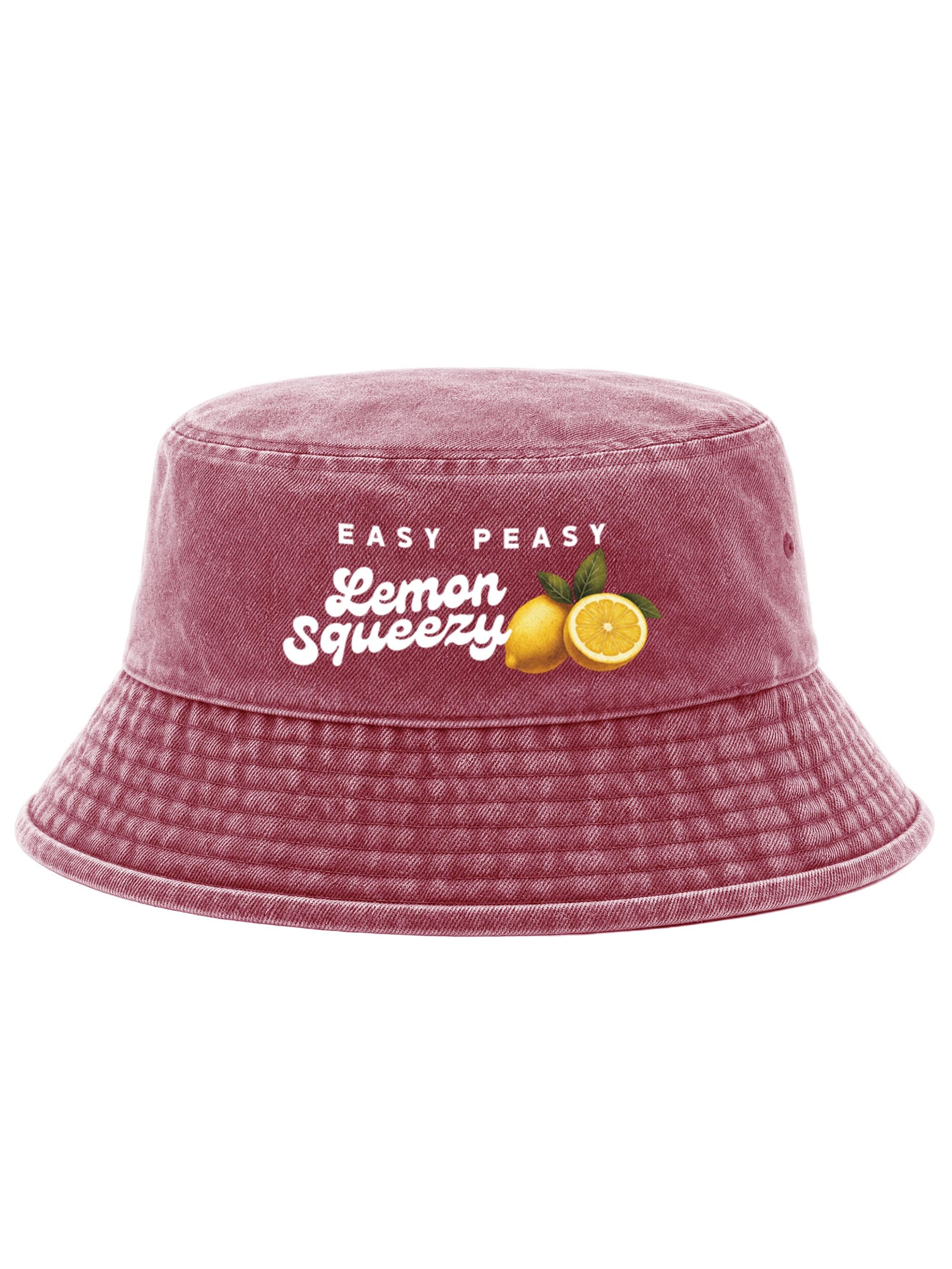 Neverless Fischerhut Anglerhut mit Print Easy Peasy Lemon Squeezy – Bucket Hat Herren