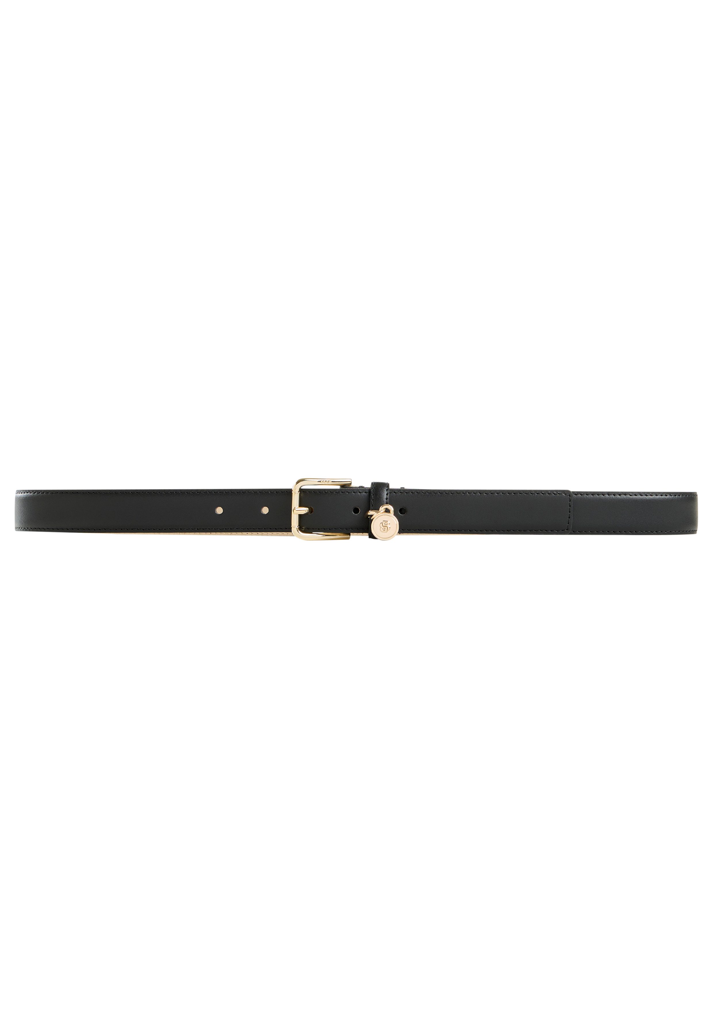 BOSS Ledergürtel Navya-ChBey-GSt Sz25 mit Anhänger mit Double-B-Monogramm