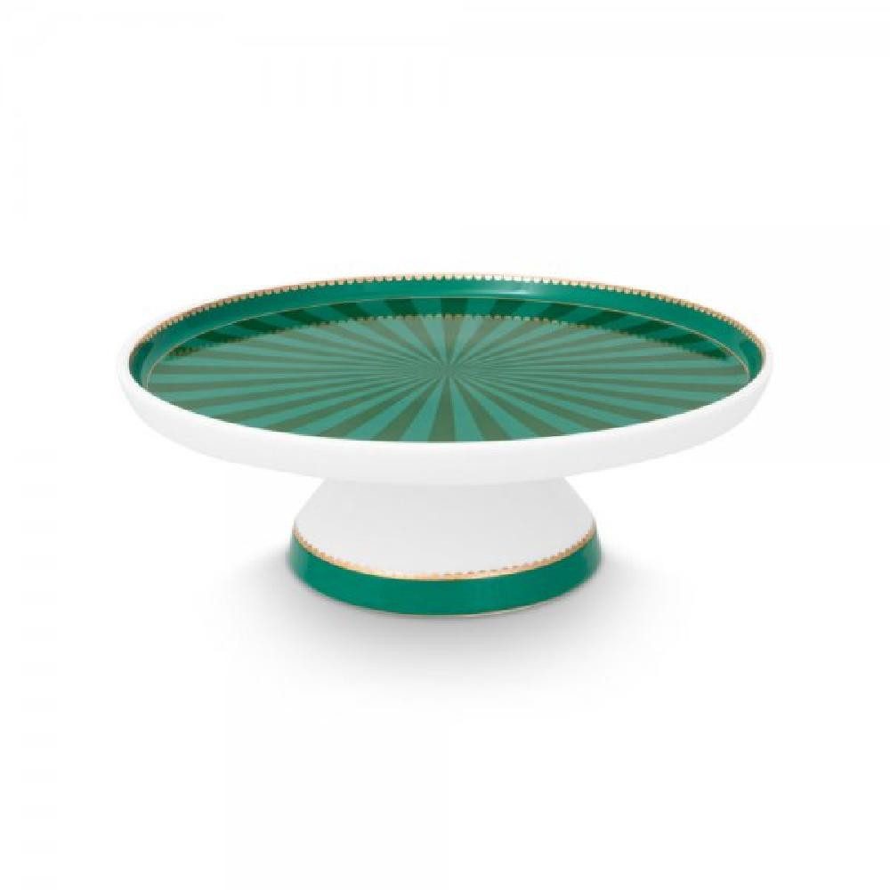 PiP Studio Tortenplatte Mini-Tortenplatte Love Birds Stripes Emerald Grün (24cm)
