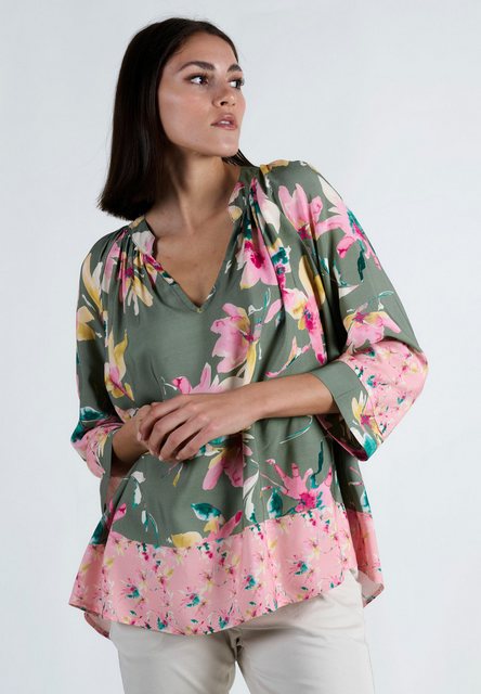 Andijamo-Fashion Druckbluse EASY BLOOM Auffälliges Retro-Muster als modisch günstig online kaufen