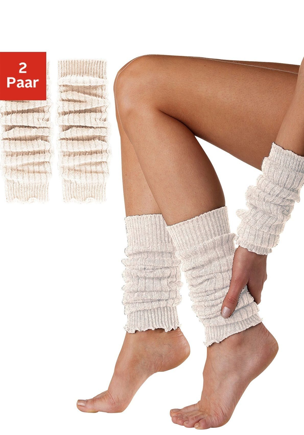 Lavana Beinstulpen gestrickte Beinwärmer und Armstulpen für Ballett, Tanz, Sport (Packung, 2-St., one size) mit 30% Wolle, gerippt, bequem und warm