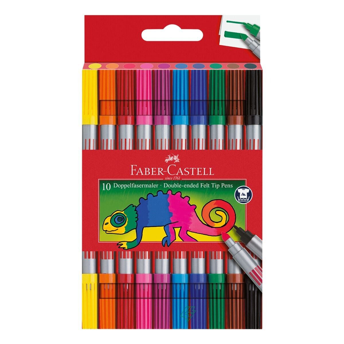 Faber-Castell Filzstift, (10-tlg), mit zwei unterschiedlichen Spitzen