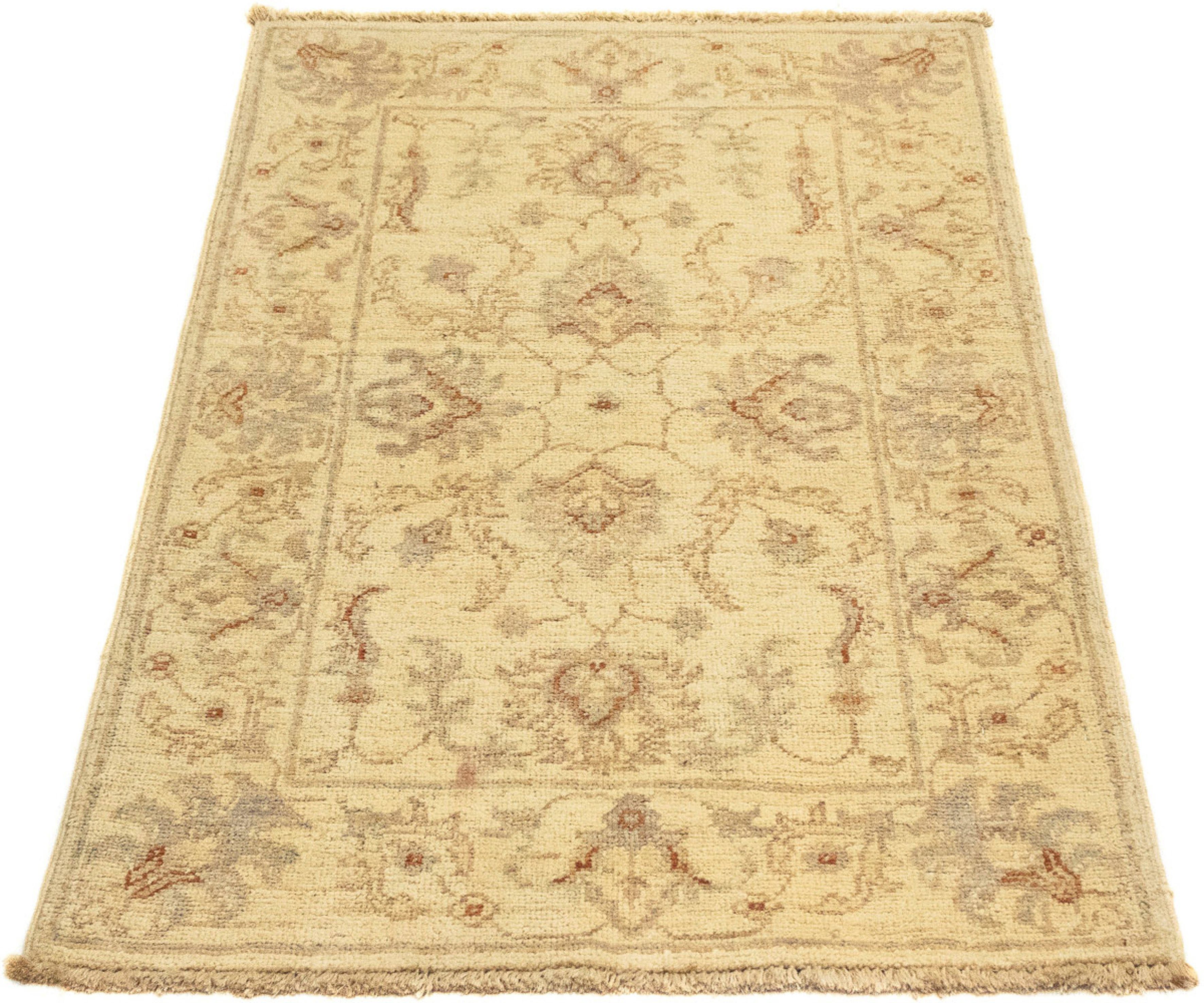 Orientteppich Ziegler - 90 x 57 cm - beige, morgenland, rechteckig, Höhe: 6 mm, Wohnzimmer, Handgeknüpft, Einzelstück mit Zertifikat