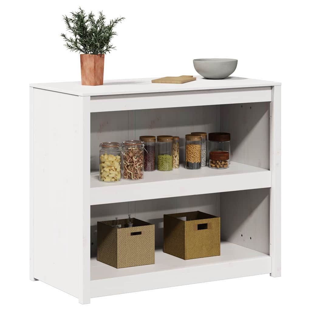 vidaXL Sideboard, Küchenschrank Weiß 106 x 55 x 92 cm Massives Kiefernholz