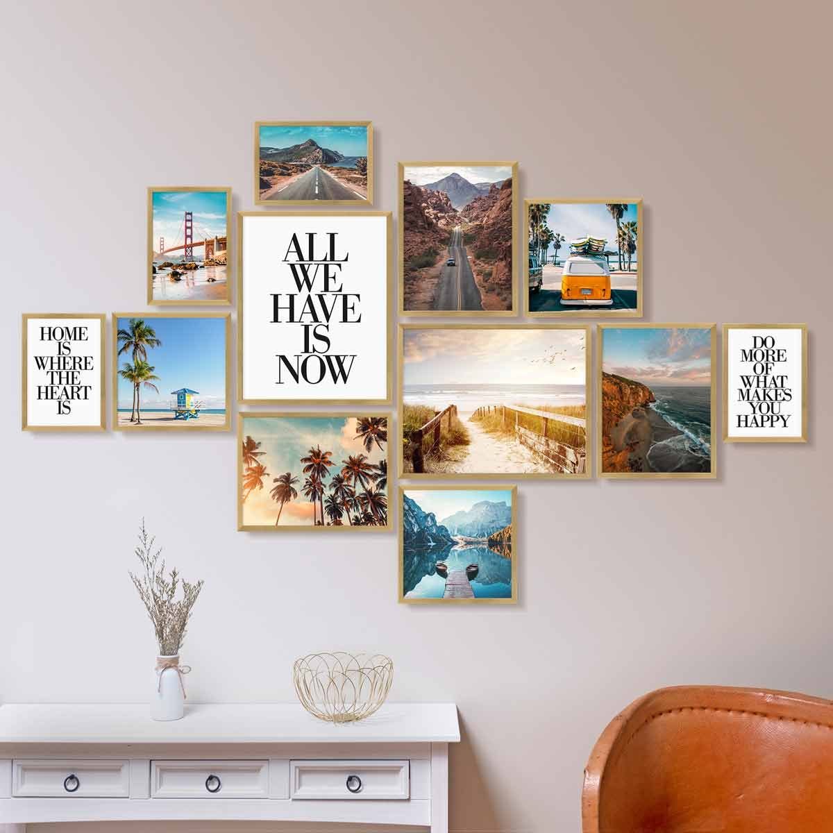 40x50 cm PHOTOLINI Modern 21x30 Schmal 12er Set Gold Bilderrahmen bis