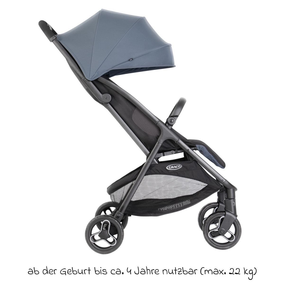 Graco Kinder-Buggy Myavo - Stormy, Sportwagen Reisebuggy bis 22 kg mit Liegefunktion & Regenschutz 5,8 kg