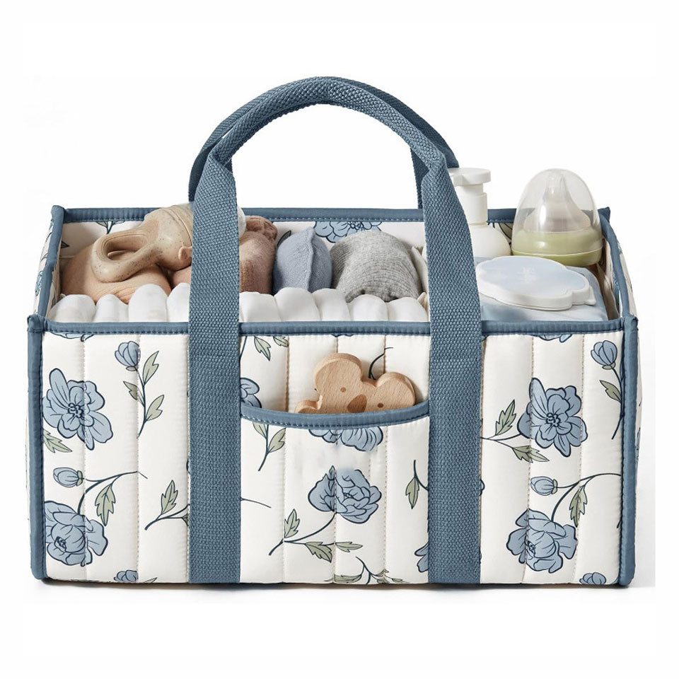 nsihing Aufbewahrungskorb Windel-Aufbewahrungskorb, Modische Wickeltasche, Windeltasche mit Blumenmuster, multifunktionaler Aufbewahrungskorb