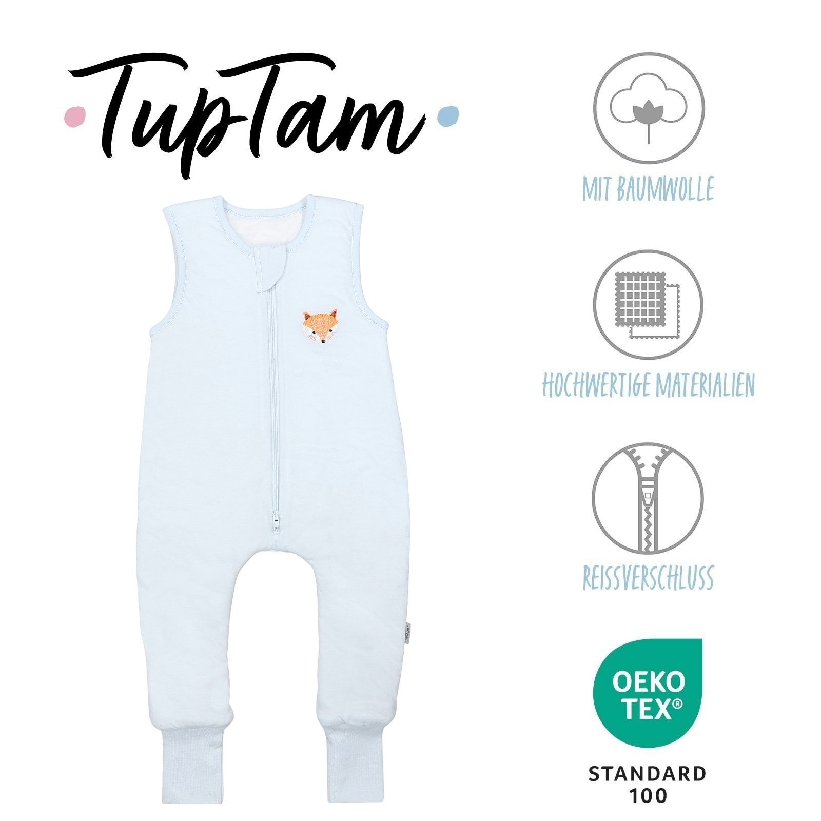 TupTam Babyschlafsack Schlafsack mit Beinen ohne Ärmel 2.5 TOG Ganzjahr – Bild 2 von 5