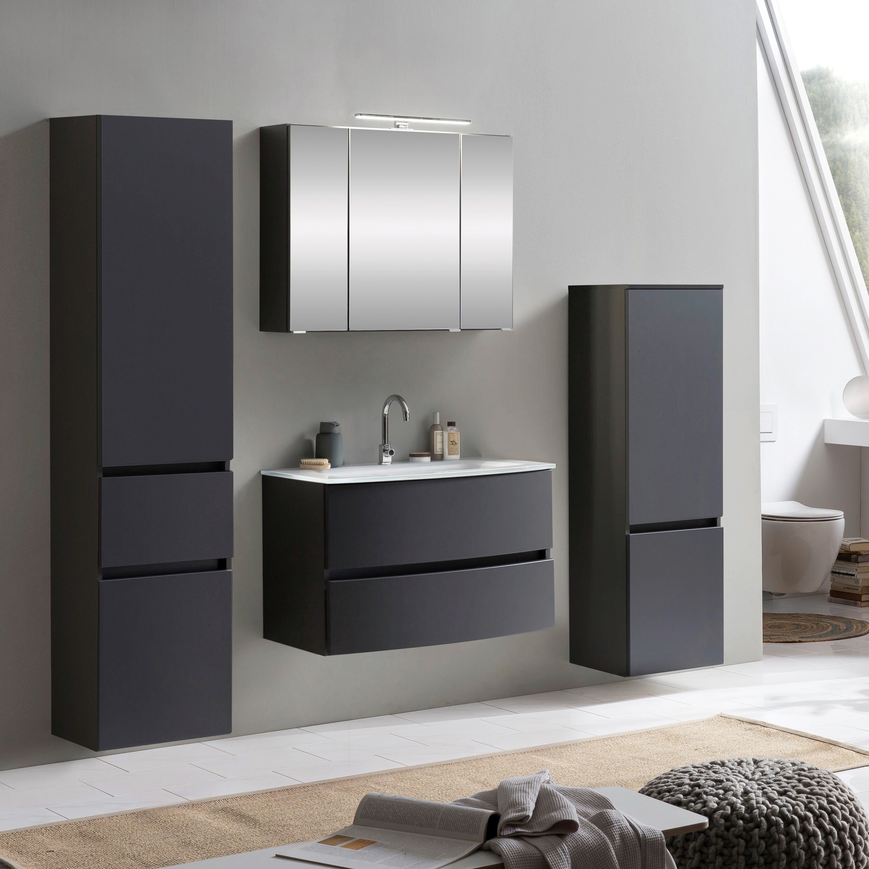welltime Badezimmer-Set Kaunas, (Set, 4-St), Waschtisch-Set günstig online kaufen