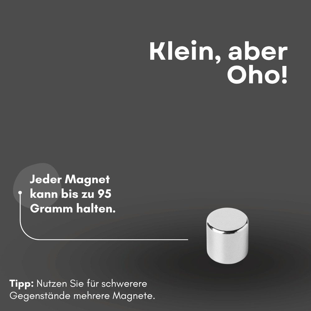 MaajeeKuto Magnet Neodym Scheibenmagnet 2x2mm N42 Supermagnet Ni-Cu-Ni 95g Haftkraft (50-St) – Bild 4 von 5