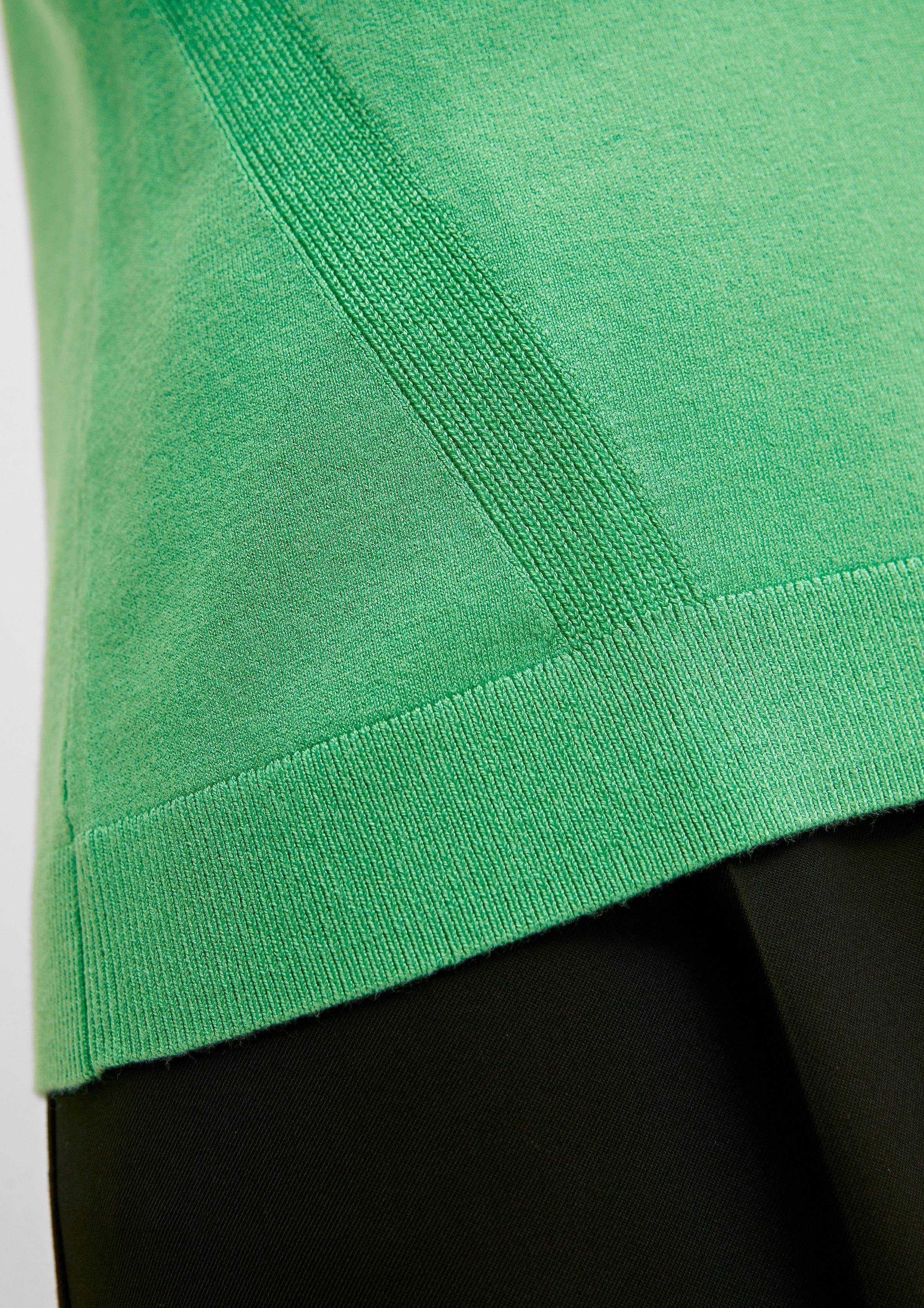 ^Derma Rippblende Strickpullover GmbH Langarmshirt aus Viskosemix + grün Comma Protect Innovation