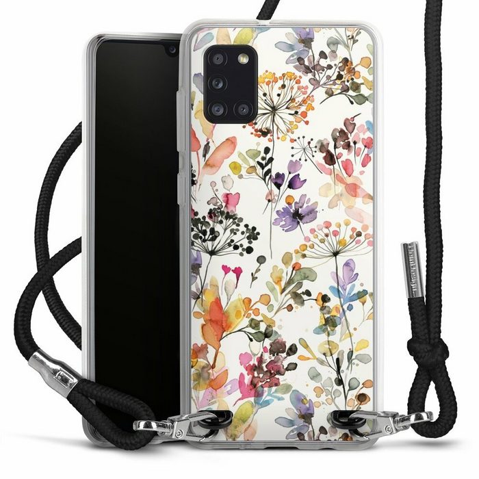 DeinDesign Handyhülle Blume Muster Pastell Wild Grasses Samsung Galaxy A31 Handykette Hülle mit Band Case zum Umhängen