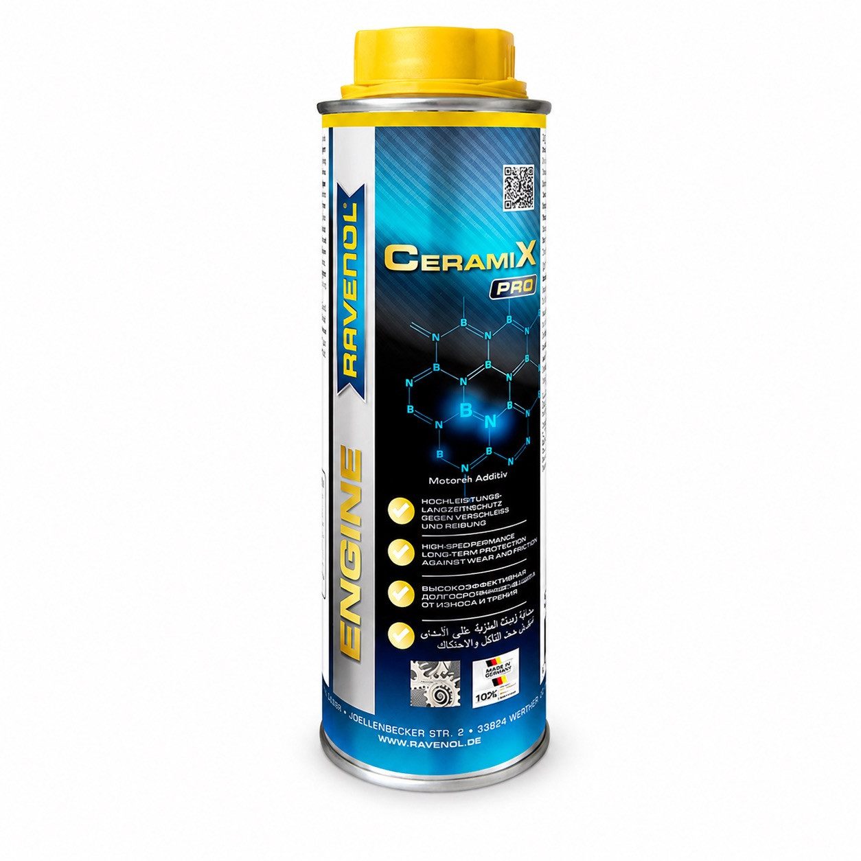 Ravenol Öl-Additiv CeramiX-Pro 300 ml Keramik Motoröladditiv mit hBN Verschleißschutz, 0,3 l, Keramik-Motoröladditiv mit hBN für Reibungs- & Verschleißschutz