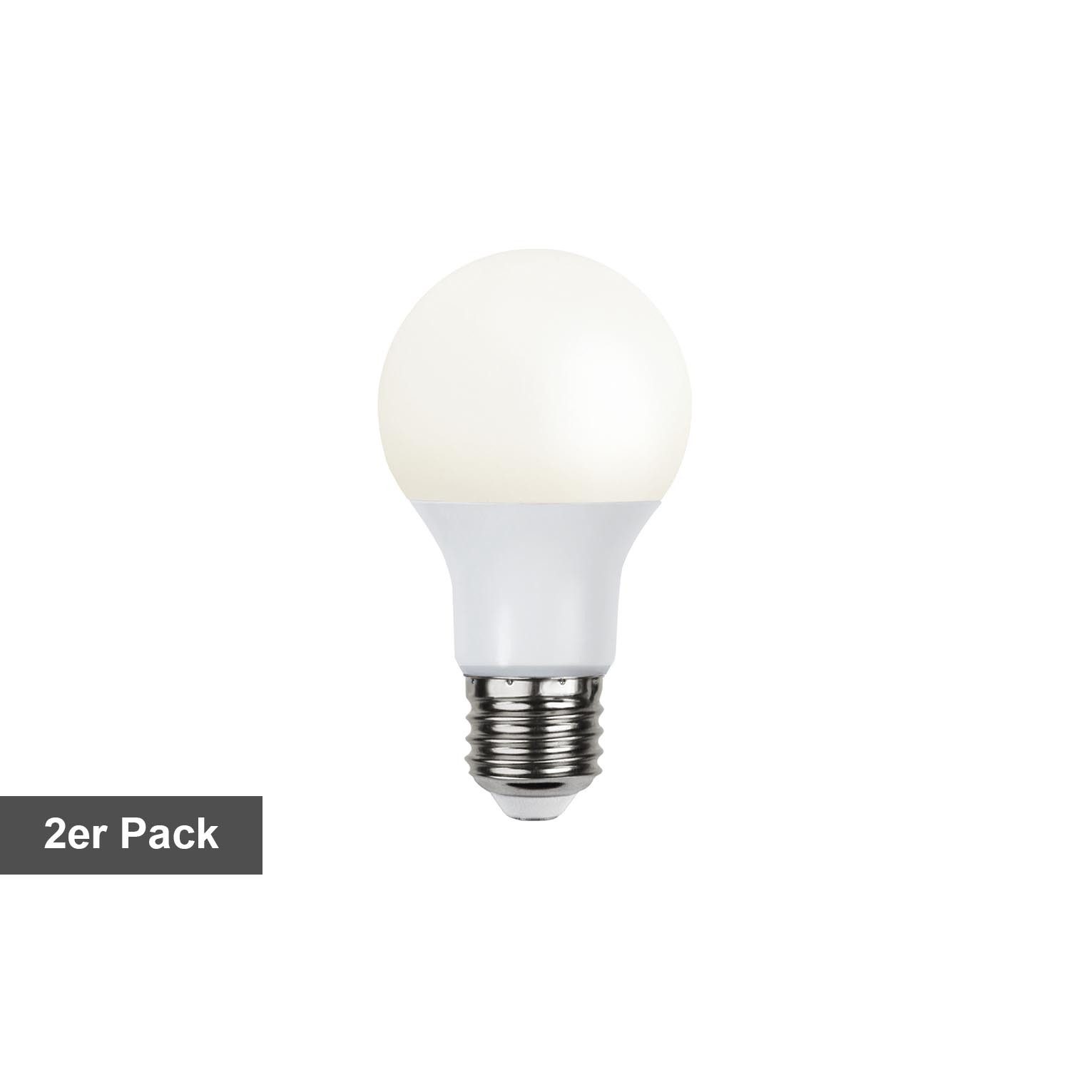 STAR TRADING LED Dekolicht Leuchtmittel, LED-Leuchtmittel ,Opaque Basic', 2er-Pack, E27, 6,5W, 470lm, milchig