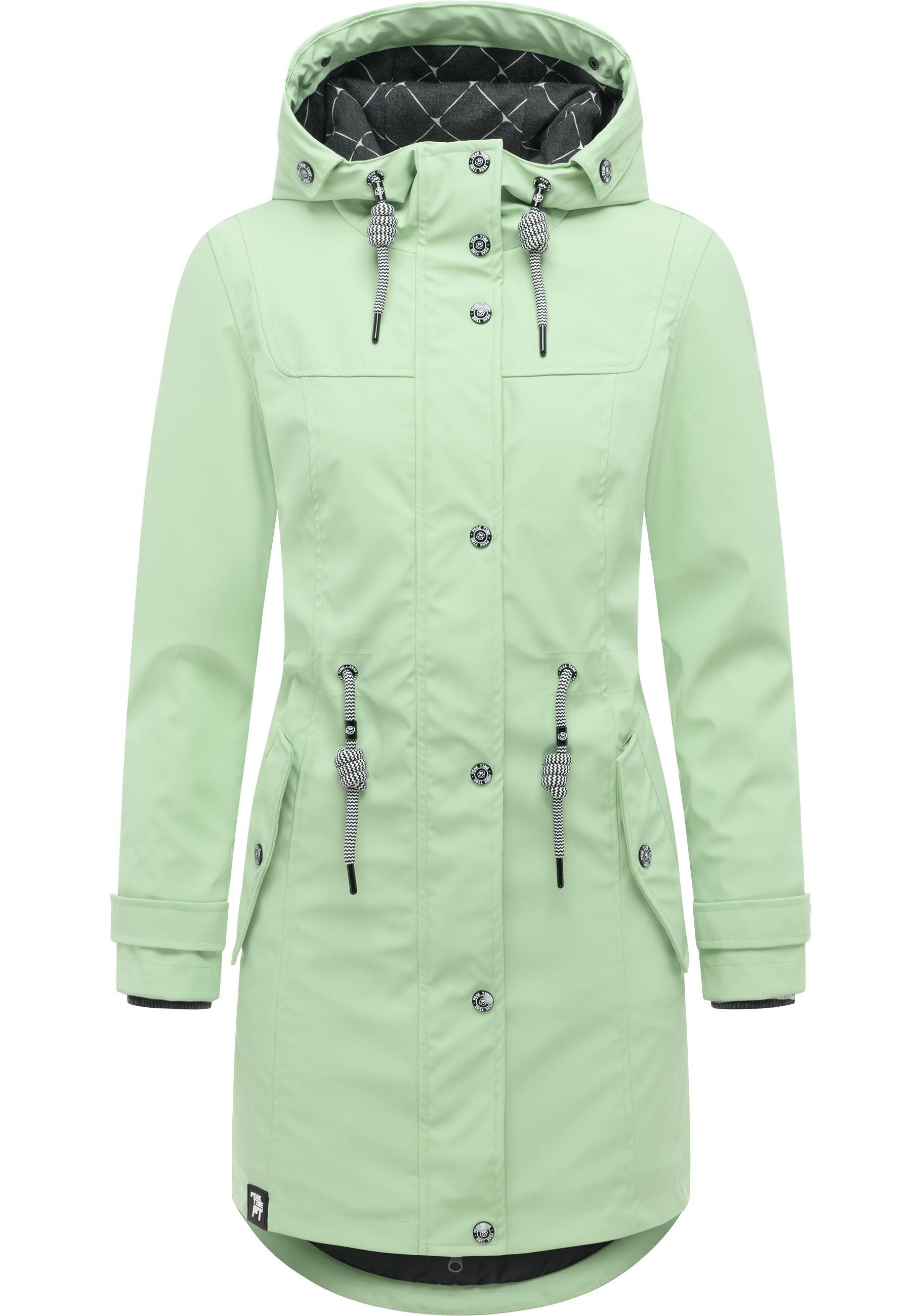 PEAK TIME Regenjacke L60042 stylisch taillierter Regenmantel für Damen