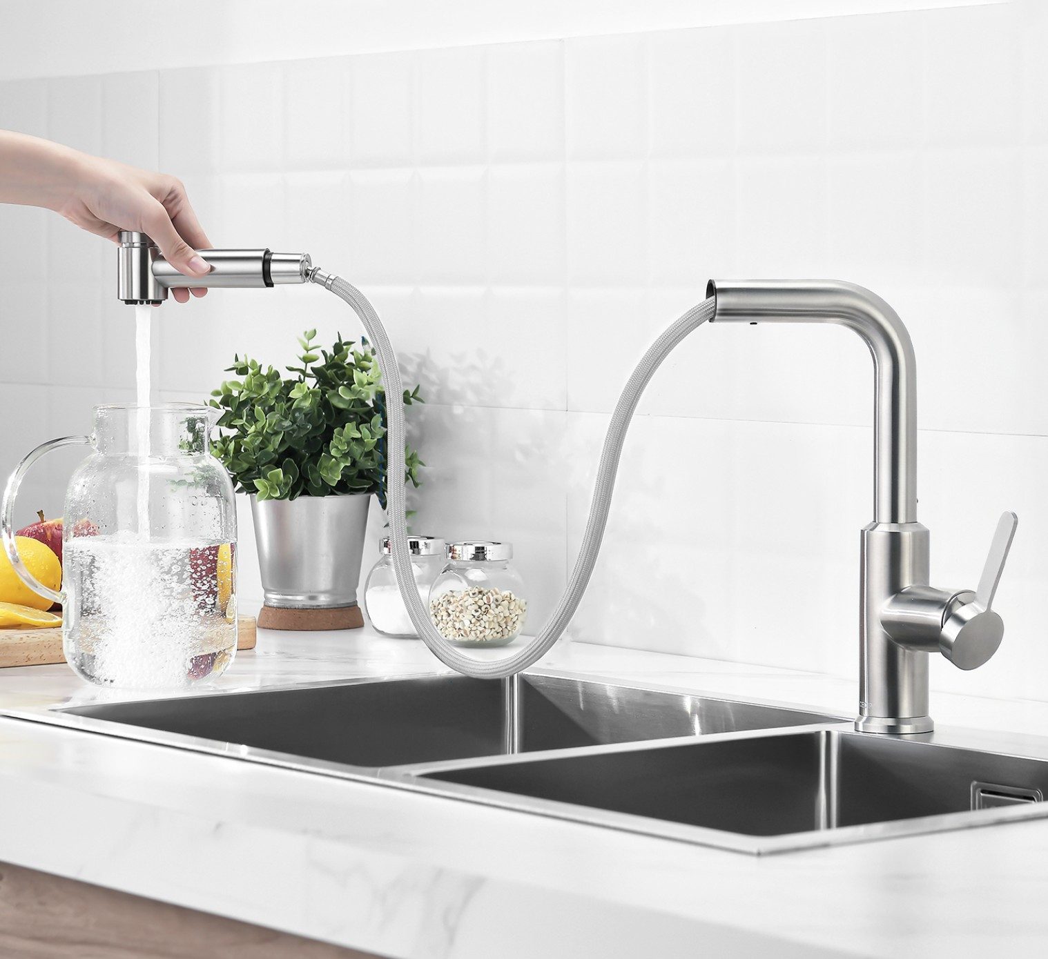 Auralum Max Küchenarmatur Wasserhahn Spültischarmatur Mischbatterie günstig online kaufen
