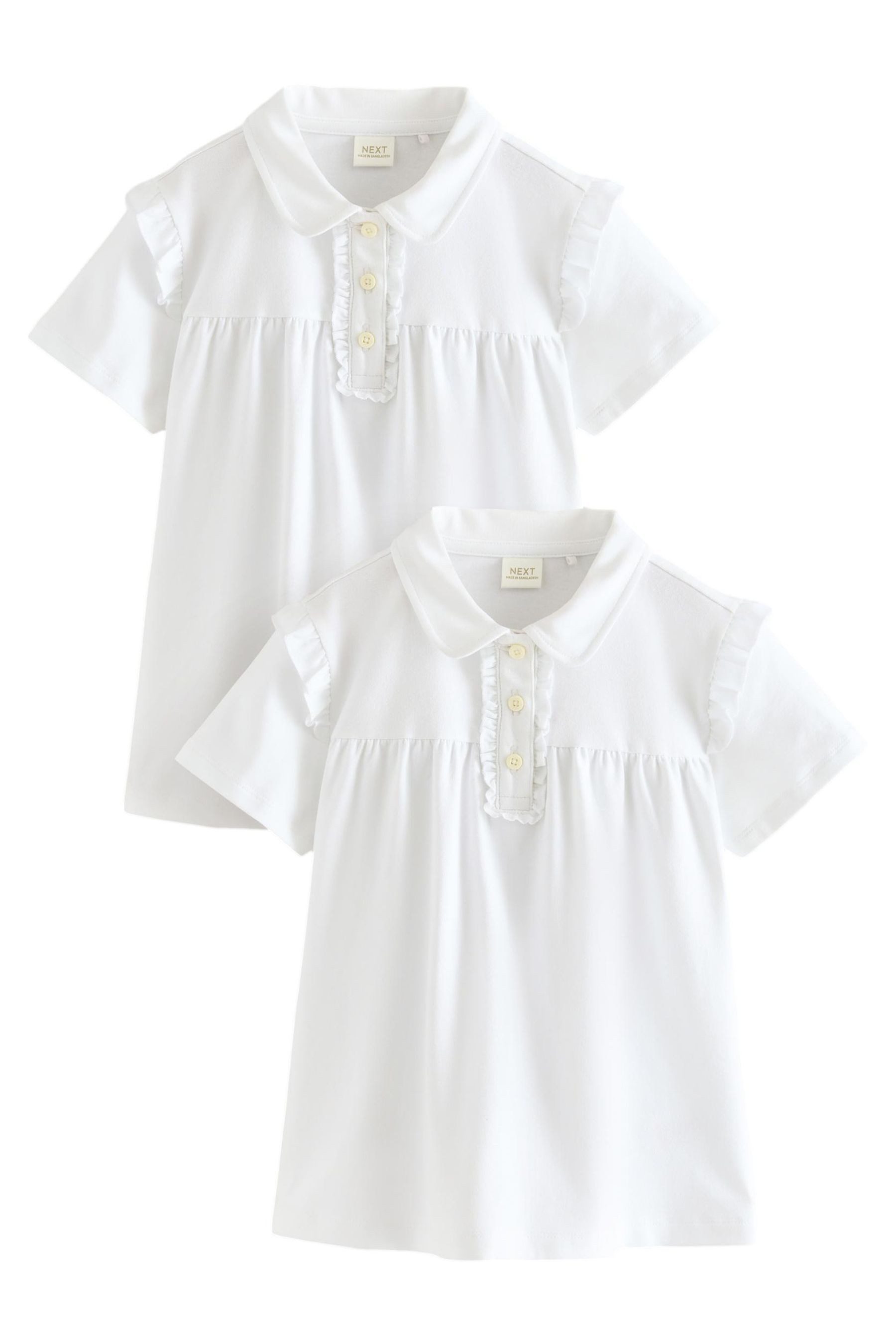 Poloshirt Polo-Oberteile mit gerüschter Schulter, 2er-Pack