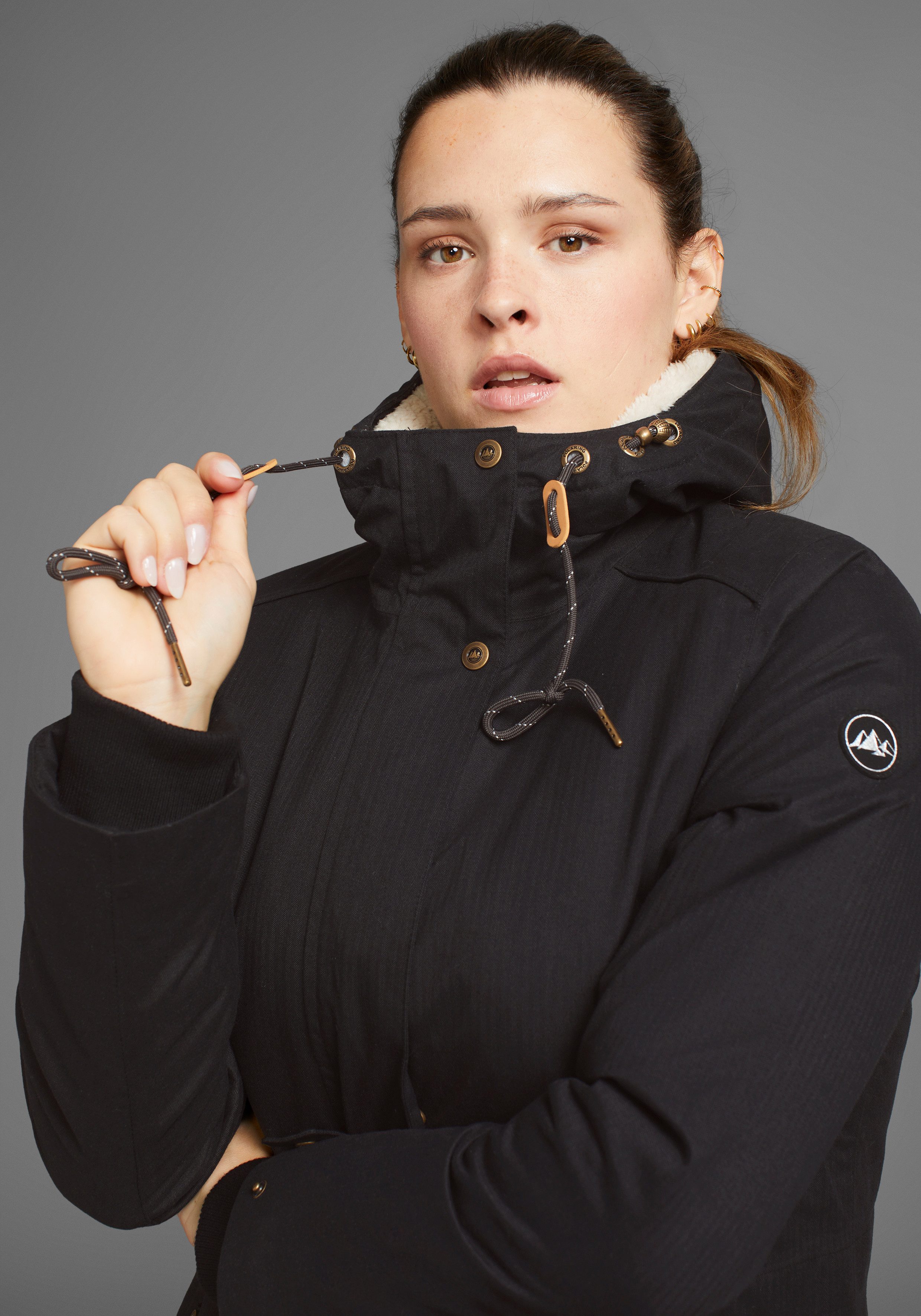Polarino Outdoorjacke atmungsaktives Material, wasserdicht, winddicht, mit Kapuze