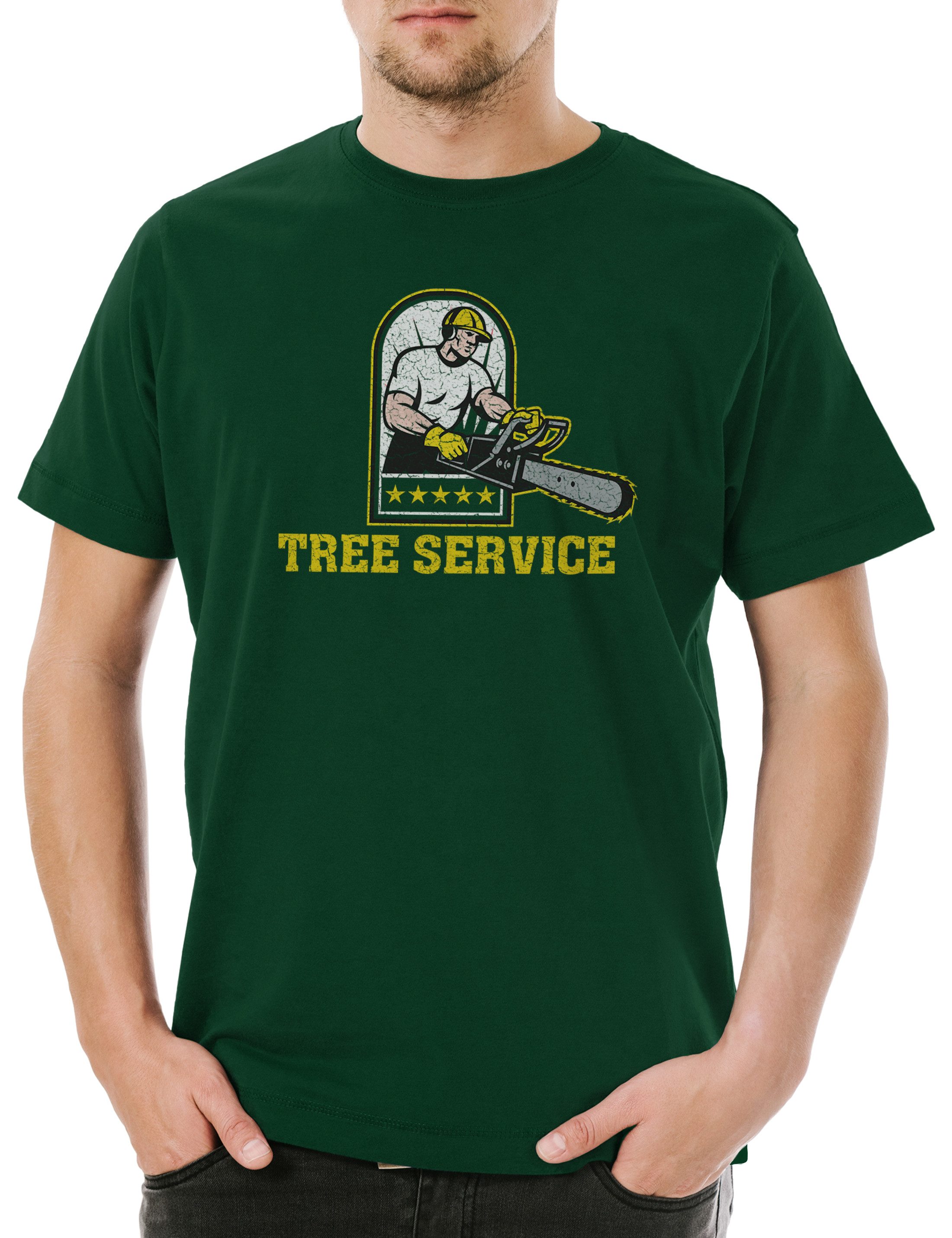 Print-Shirt Tree Service I Herren T-Shirt Holzfäller Axt Waldarbeiter Förster