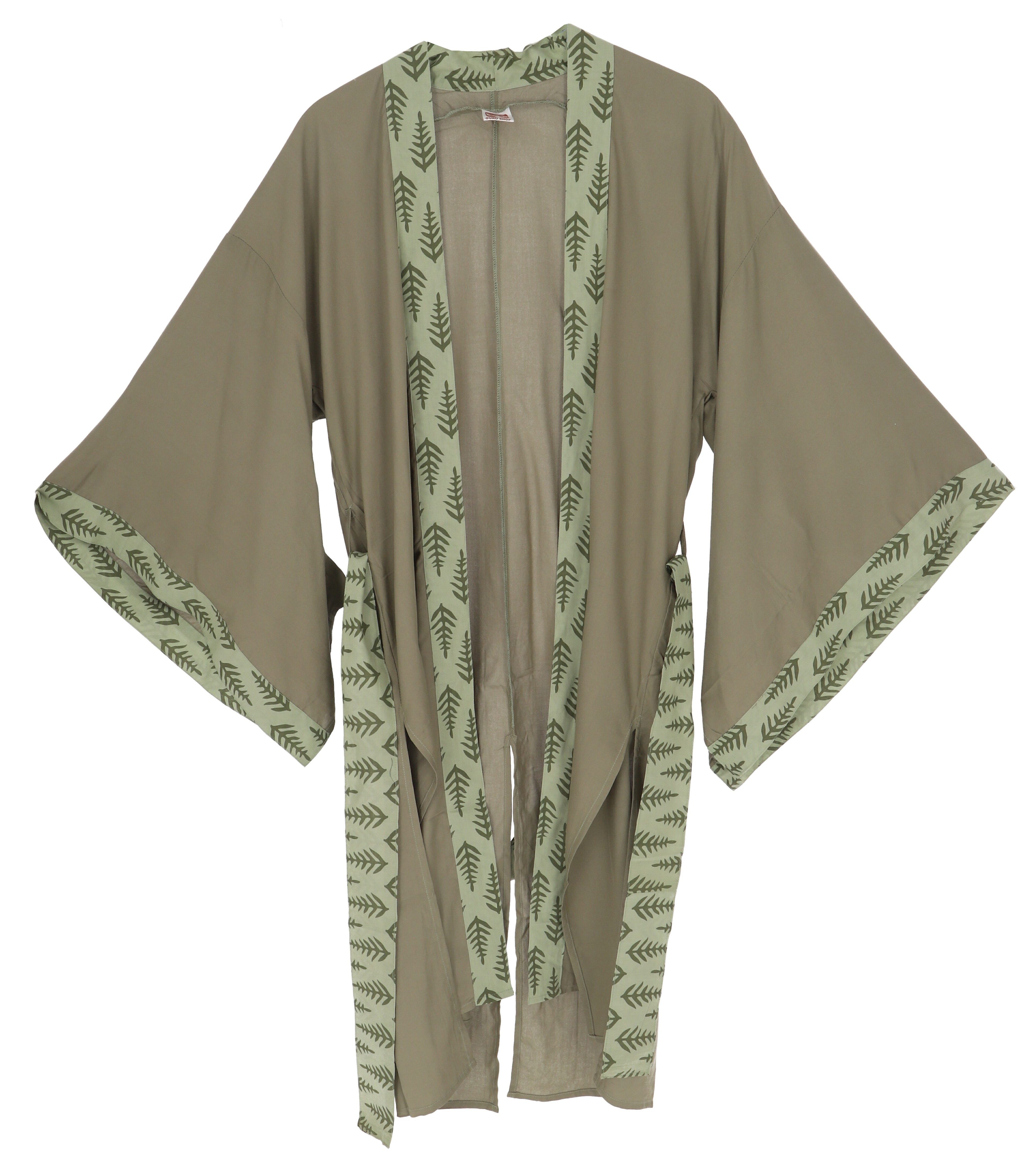 Guru-Shop Kimono Leichter Kimono mit Bordüre, günstig online kaufen