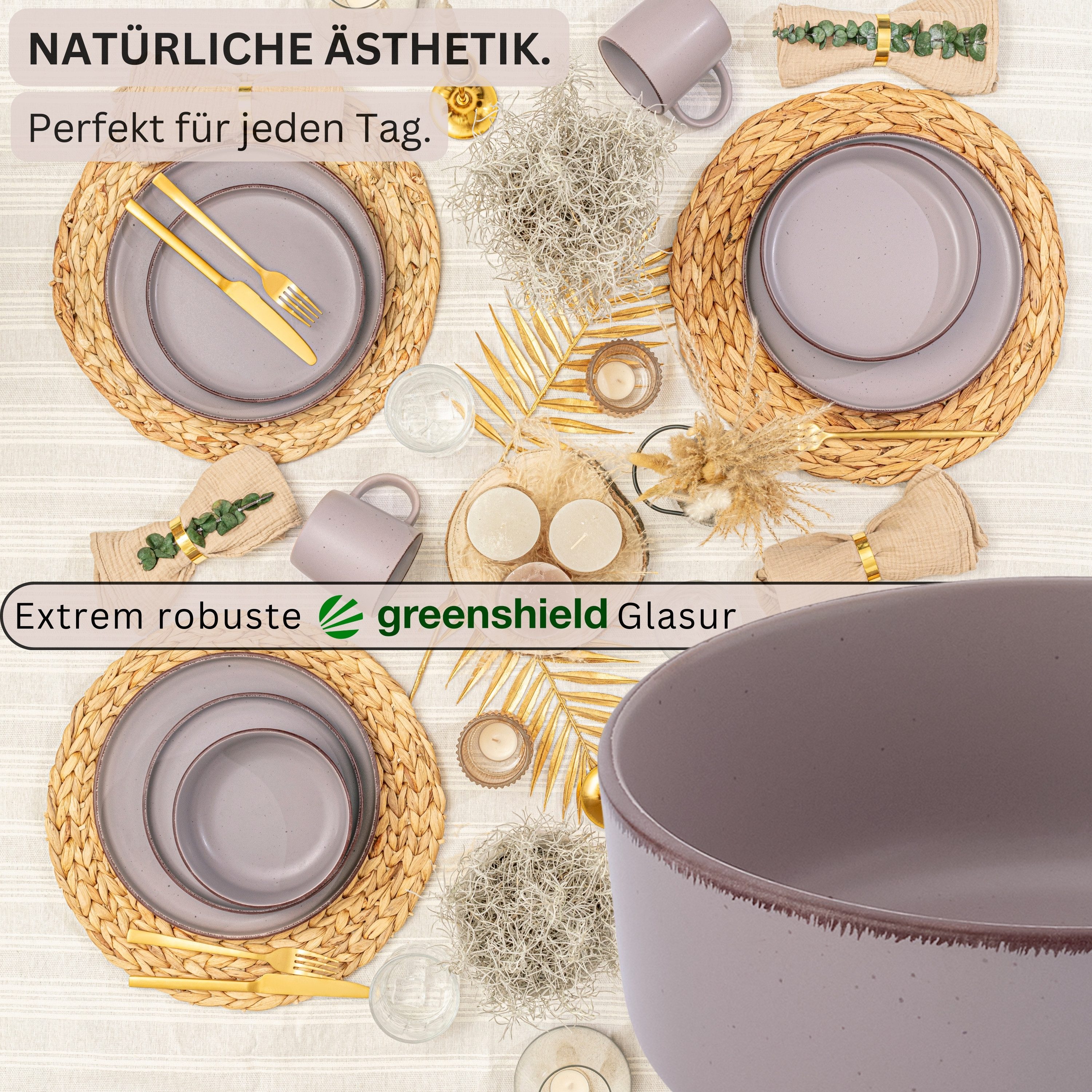 SÄNGER Teller Bombay, (4 St), Bombay Basalt, 4x Schalen, Steingut, VALUE COLLECTION