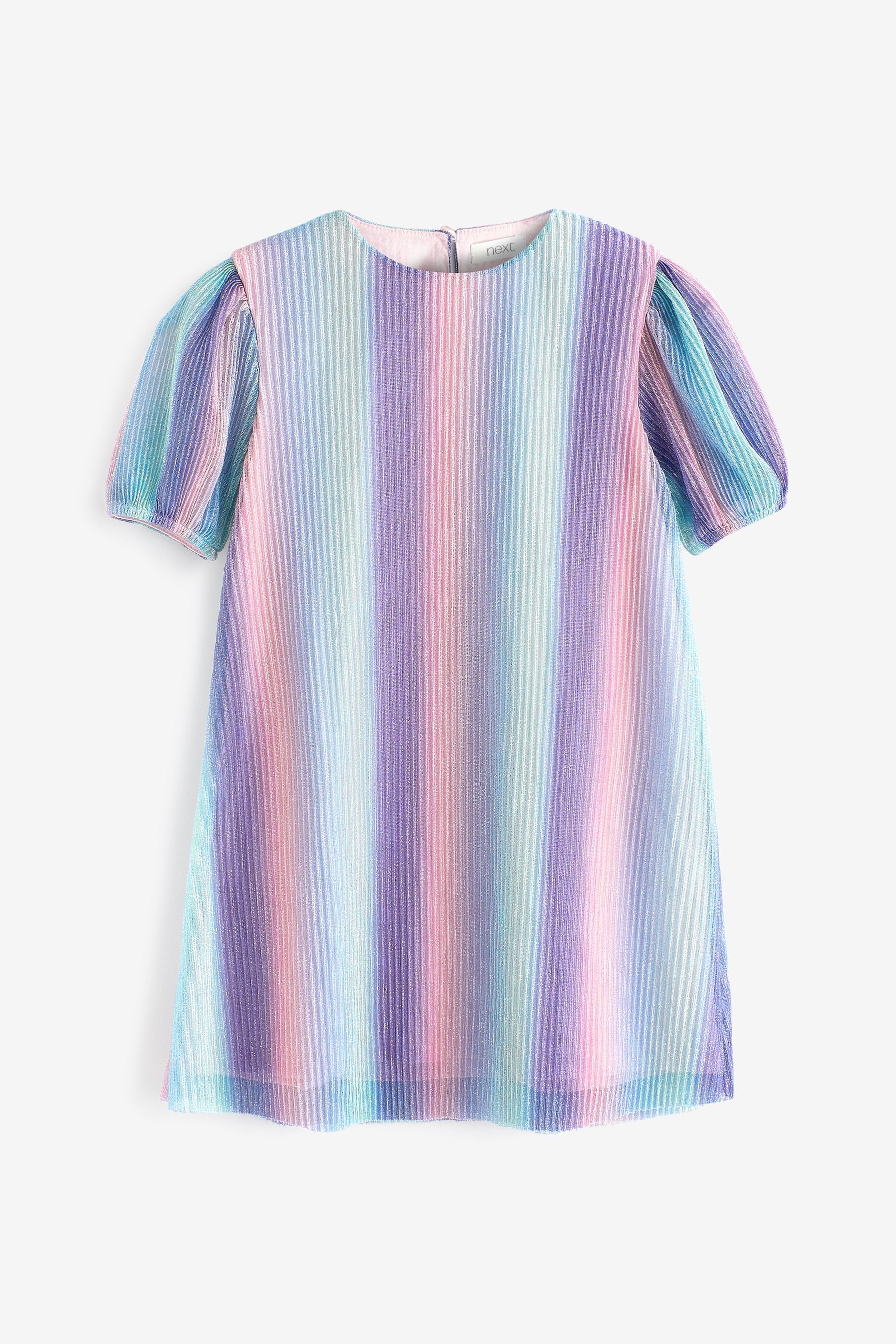 Next Plisseekleid Plissiertes Kleid mit Regenbogendesign (1-tlg)