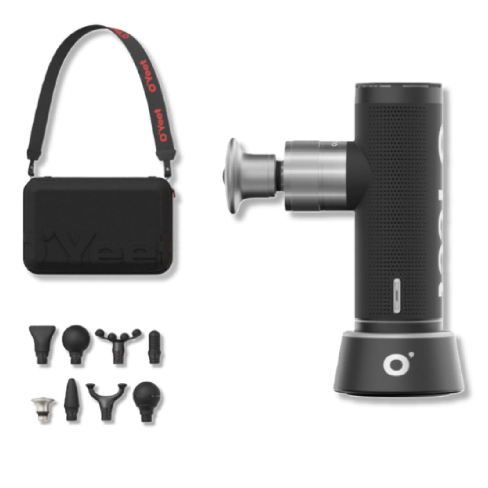 O`Yeet Massagepistole Nex Pro Two, Laufzeit 6h, 8 Aufsätze, 4 Stufen+Rotationsmodus, U/min. 1800 – 3500