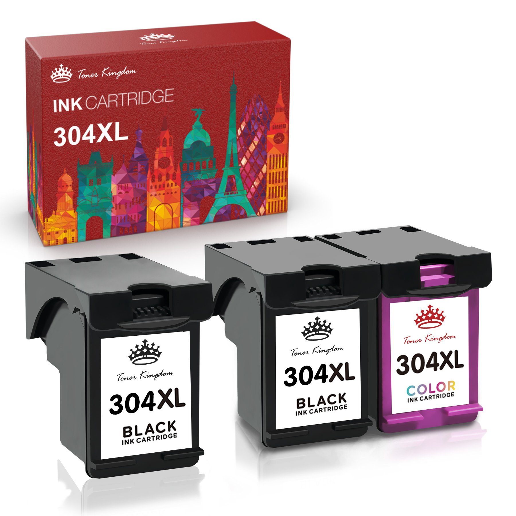 Toner Kingdom »Kompatibel für HP 304 304XL« Tintenpatrone (3er-pack 304 XL  Schwarz + Farbe, für HP Deskjet 2630 2620 2622 2632 2633) online kaufen |  OTTO