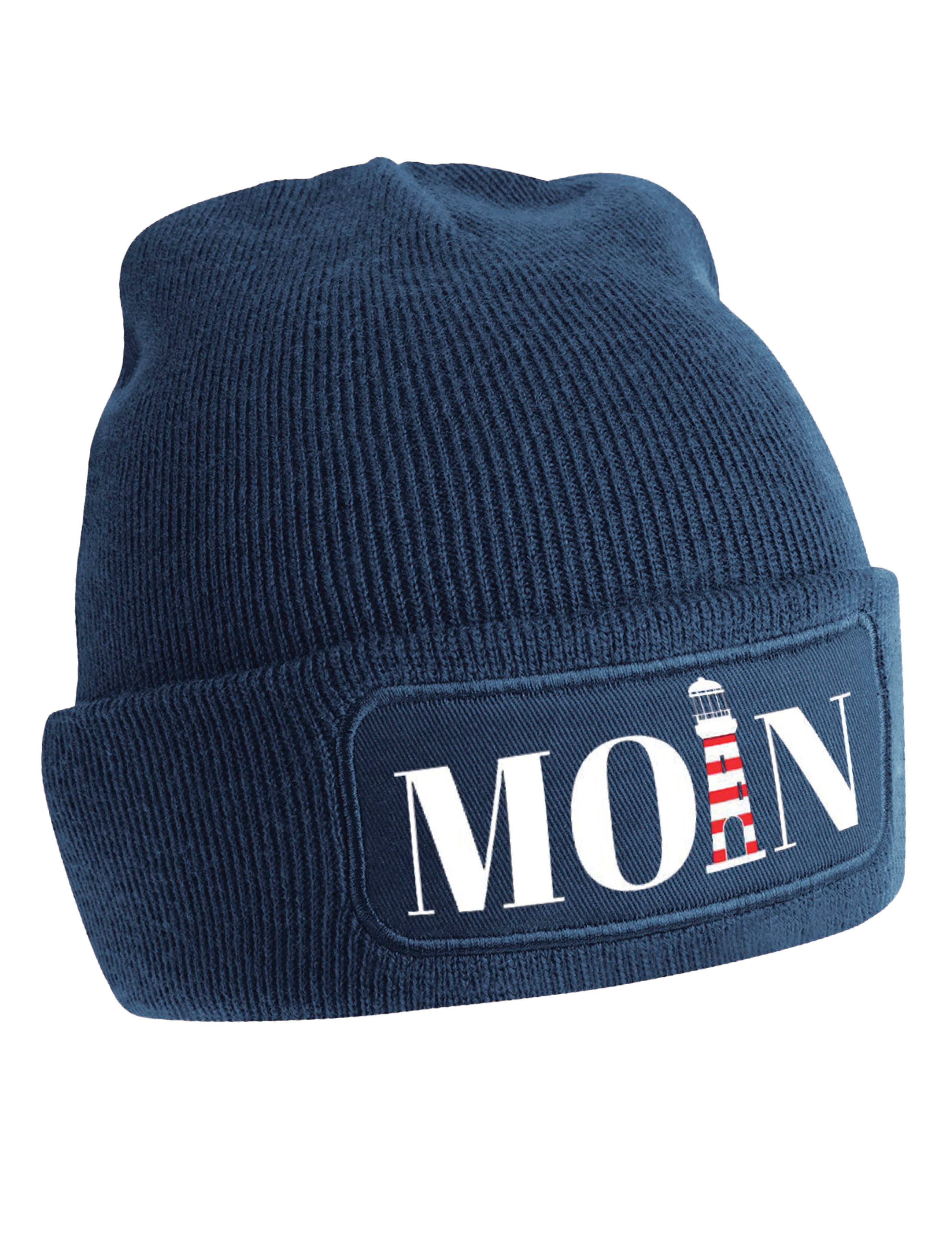 Youth Designz Beanie Unisex Kinder Beanie "Moin Leuchtturm" kleine Seemänner/Frauen Print mit lustigen und Aufdruck Mütze für Jungen Mädchen Statement Geschenk