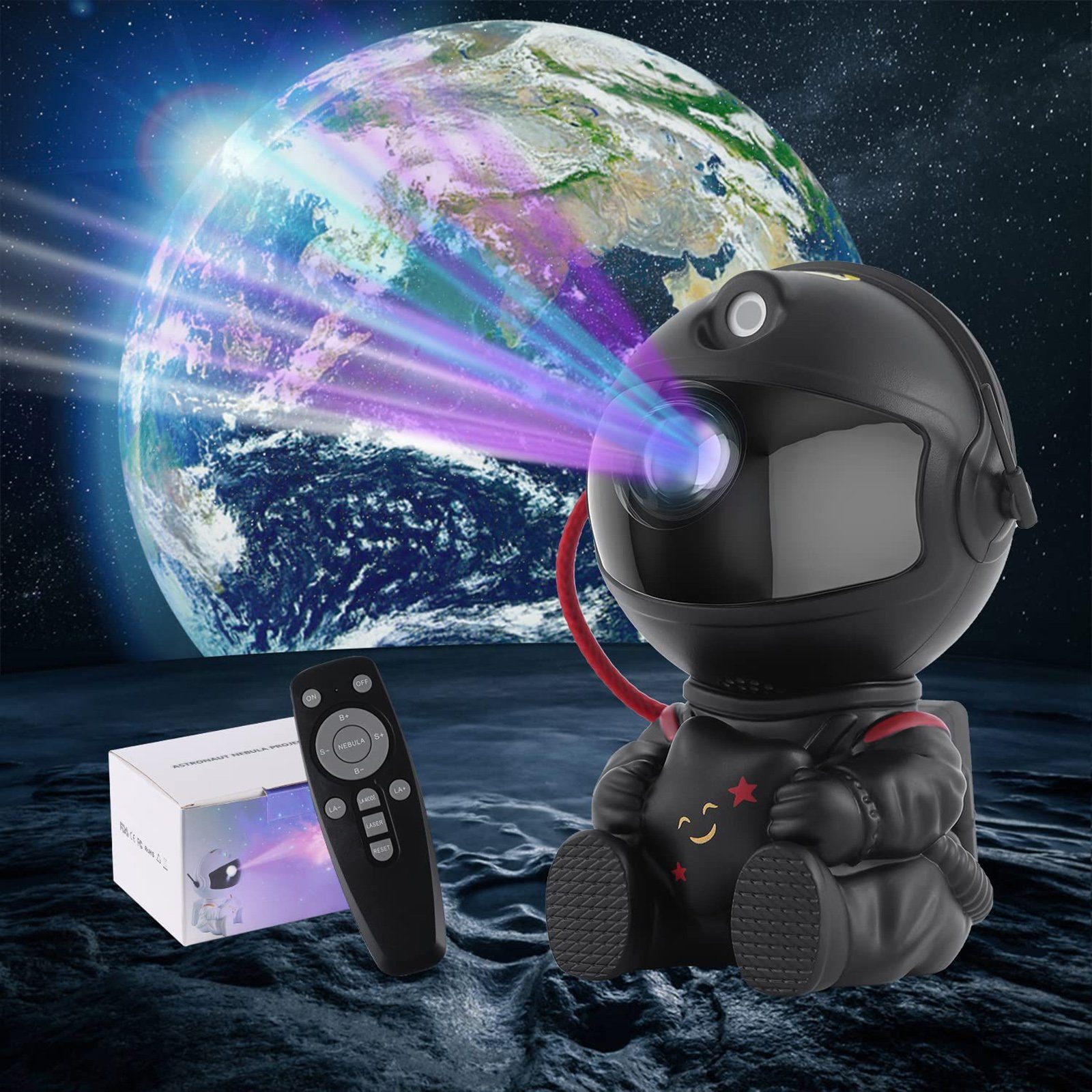 Merry 2024 Nachtlicht LED Nachtlicht Sternenhimmel Projektor,LED Lampe Galaxy Projector, AstronautStar, für Kinder Erwachsene Geschenke Dekoration Weihnachten und Deko