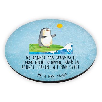 Mr. & Mrs. Panda Magnet Pinguin Surfer - Eisblau - Geschenk, surfen, Notiz Magnet, Whiteboard (1-St), Farbenfroh