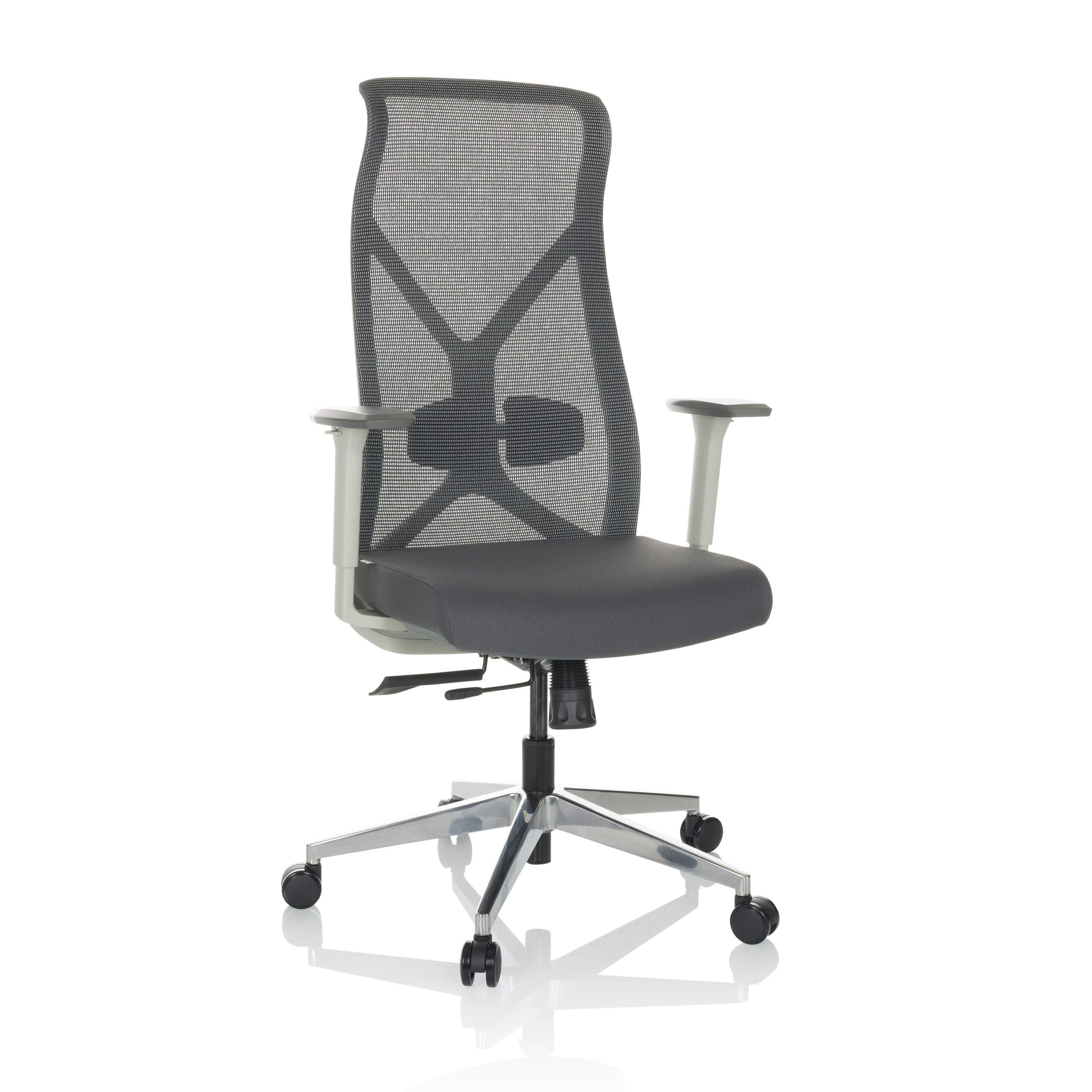 hjh OFFICE Drehstuhl Profi Bürostuhl AZURRO WHITE Stoff / Netzstoff (1 St), Ergonomischer Chefsessel, Schreibtischstuhl höhenverstellbar