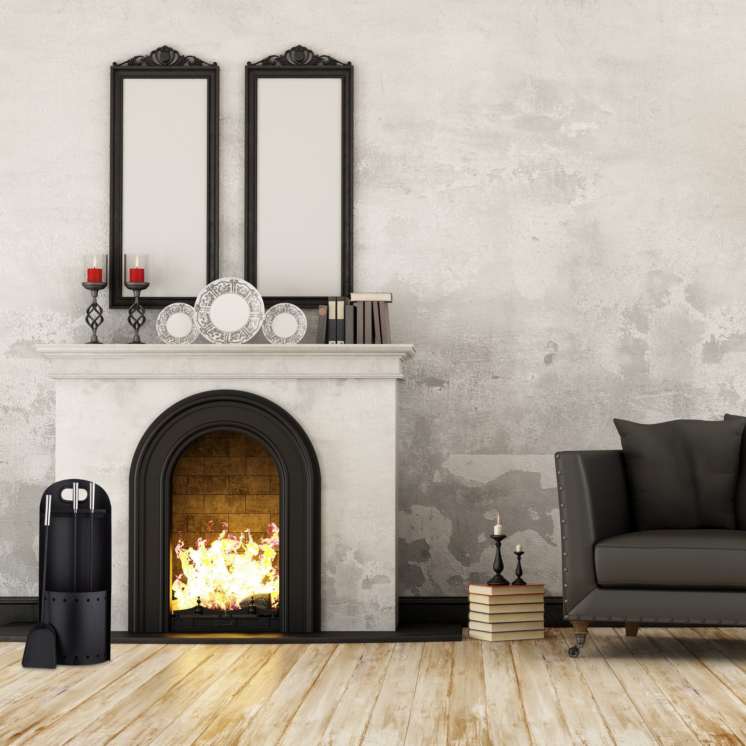 relaxdays Kamingarnitur Kaminbesteck modern 4-teilig günstig online kaufen