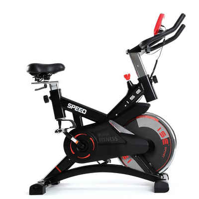 ISE Fitnessbike »ISE Indoor Cycle Speedbike Heimtrainer 10kg Schwungrad Puls,LCD Anzeige,Armauflage,gepolsterte SY-7005-1«