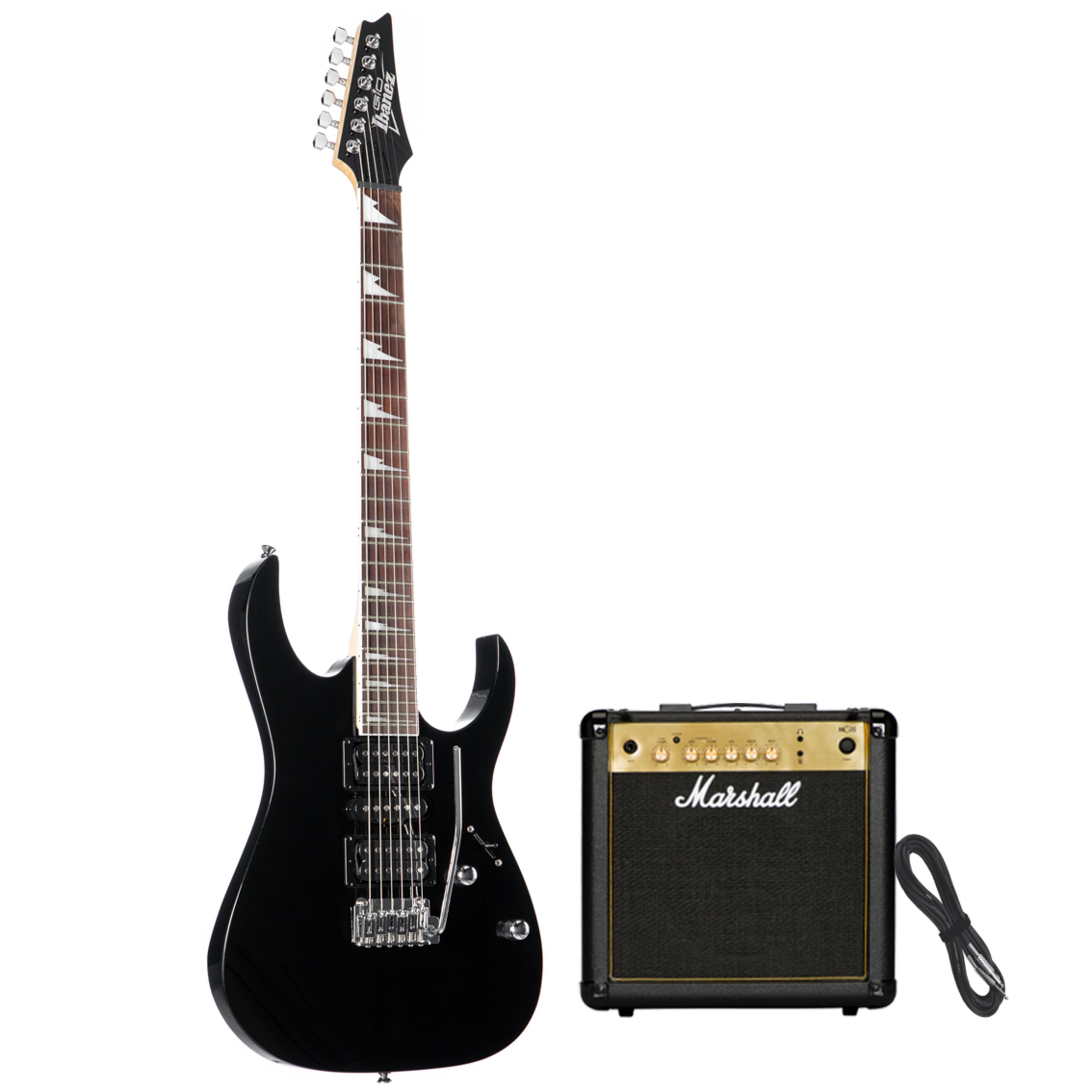 Ibanez E-Gitarre, E-Gitarren, E-Gitarren-Sets, GRG170DX-BKN + MG15G - E-Gitarren Anfänger Set