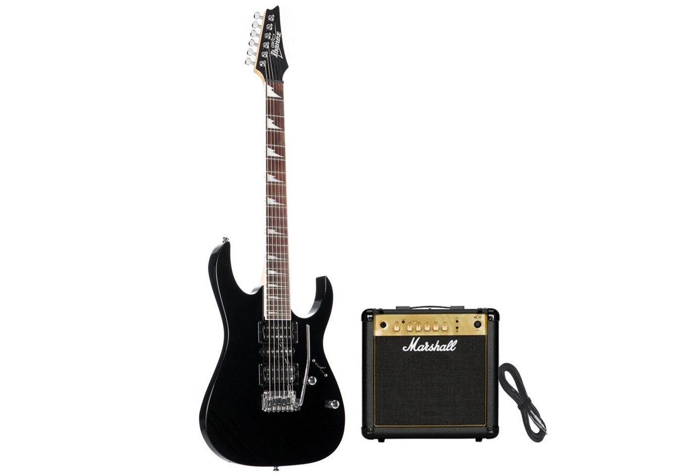 Ibanez E-Gitarre, E-Gitarren, E-Gitarren-Sets, GRG170DX-BKN + MG15G - E-Gitarren Anfänger Set