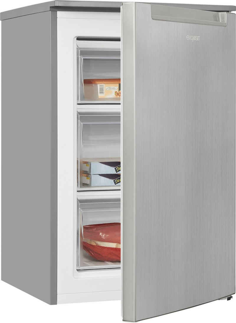 exquisit Gefrierschrank GS81-040C inoxlook, 85,5 cm hoch, 54,5 cm breit