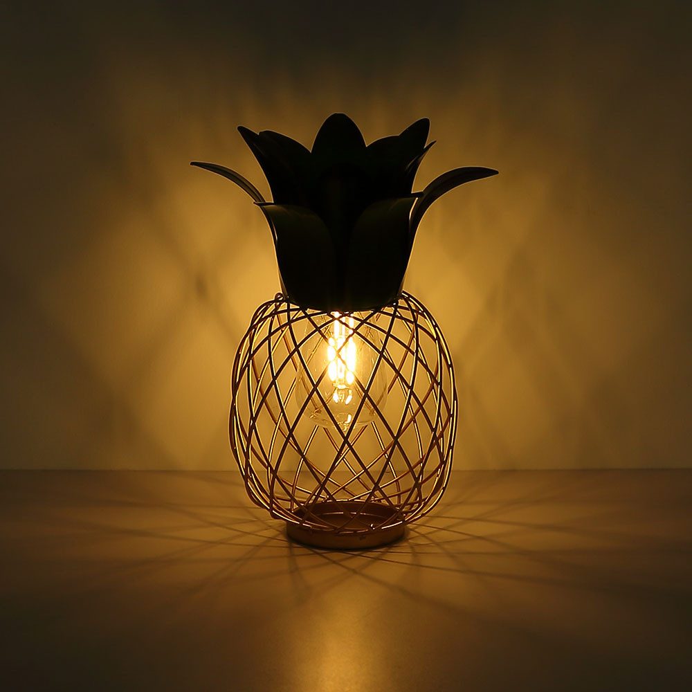 GLOBO LIGHTING LED Solarleuchte, LED-Leuchtmittel fest verbaut, Warmweiß, Solarleuchte LED Außenleuchte Gartendeko Ananas IP44 Wegeleuchte H 28