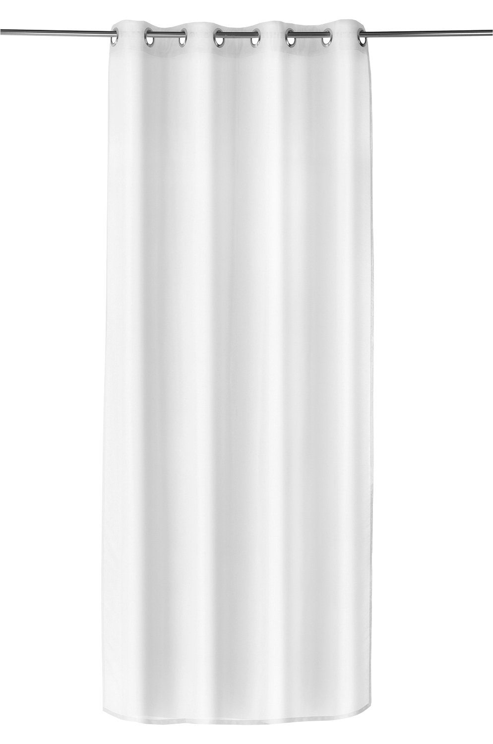 Vorhang KAYLA, Ösenvorhang, Weiß, L 245 cm x B 140 cm, Home4You, Ösen, halbtransparent | Fertiggardinen