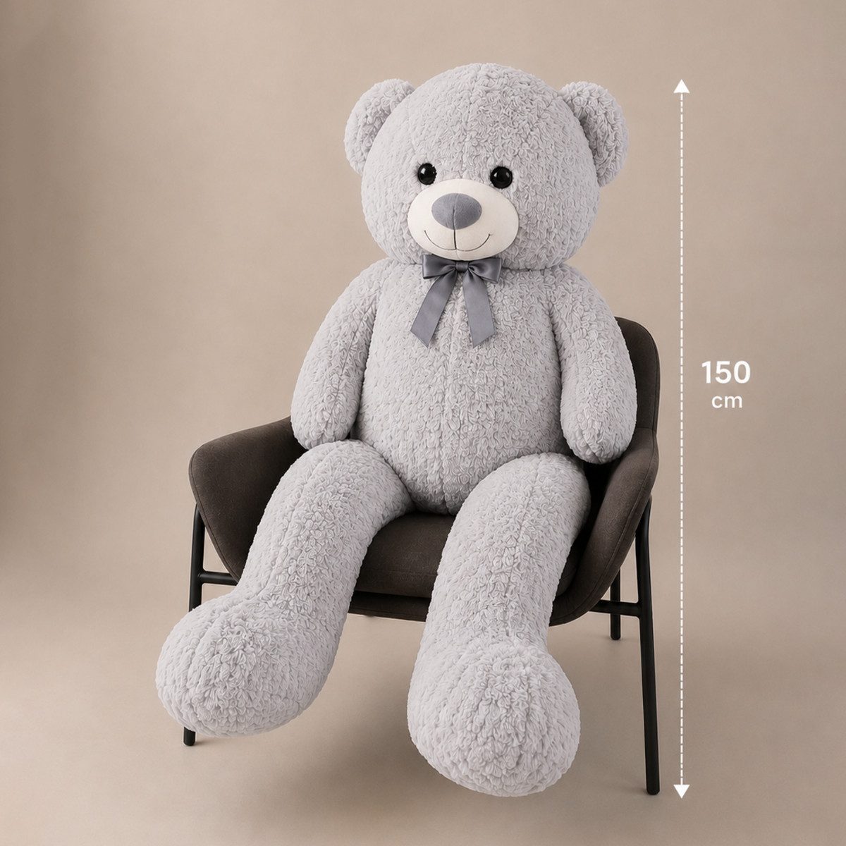 COFI 1453 Kuscheltier XXL Teddybär 150 cm großer Plüschbär mit Schleife (1-St)