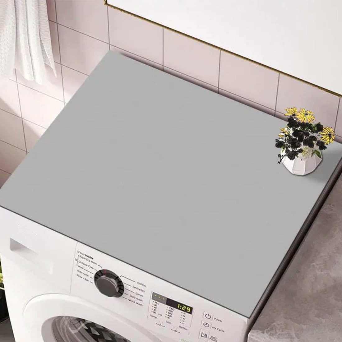 FELIXLEO Antirutschmatte Waschmaschinenabdeckung Weiche und Zuschneidbare Grau 60x60cm, 1-St.