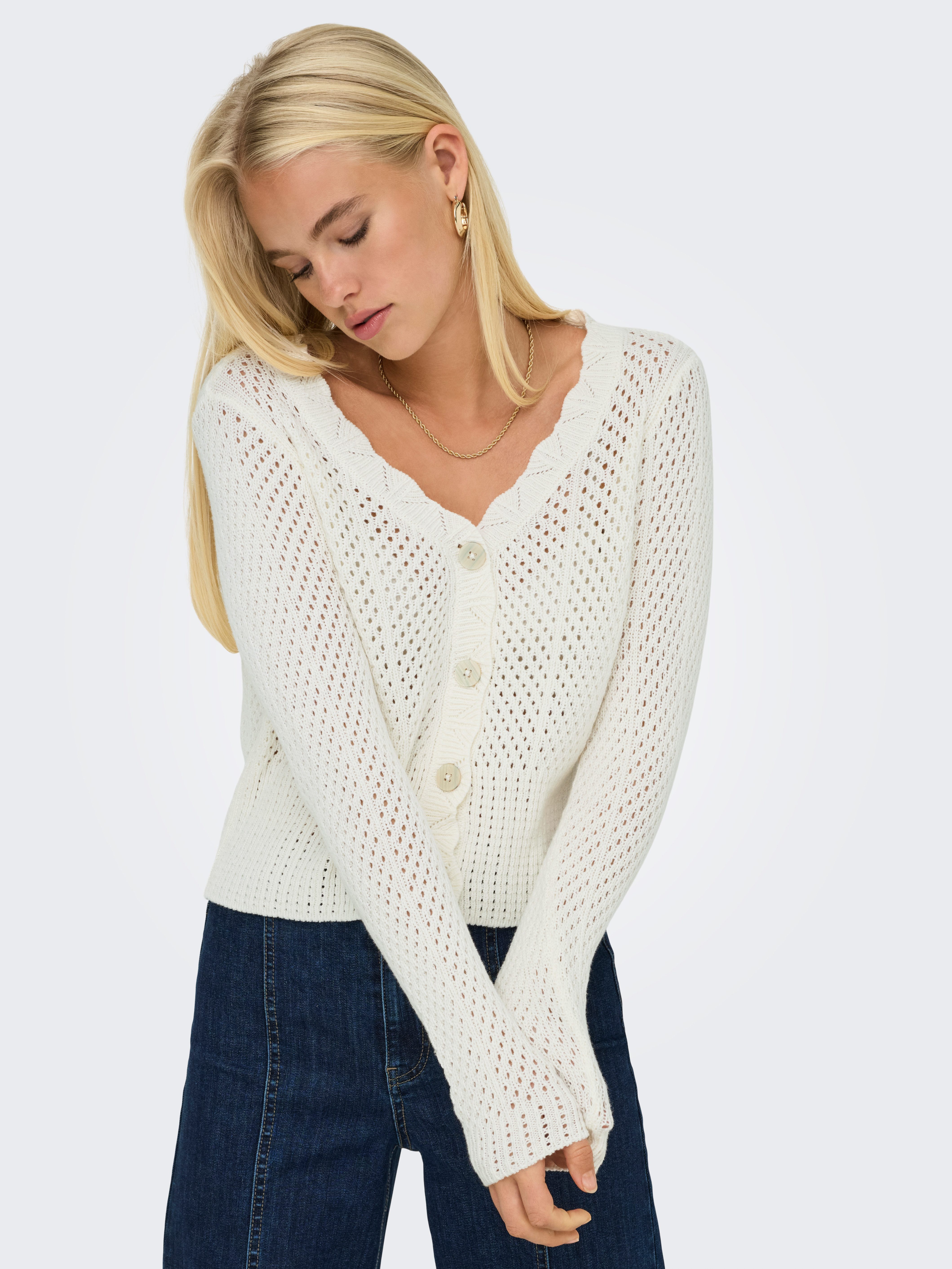 ONLY Strickjacke ONLROSELIA LS V-NECK CARDI günstig online kaufen