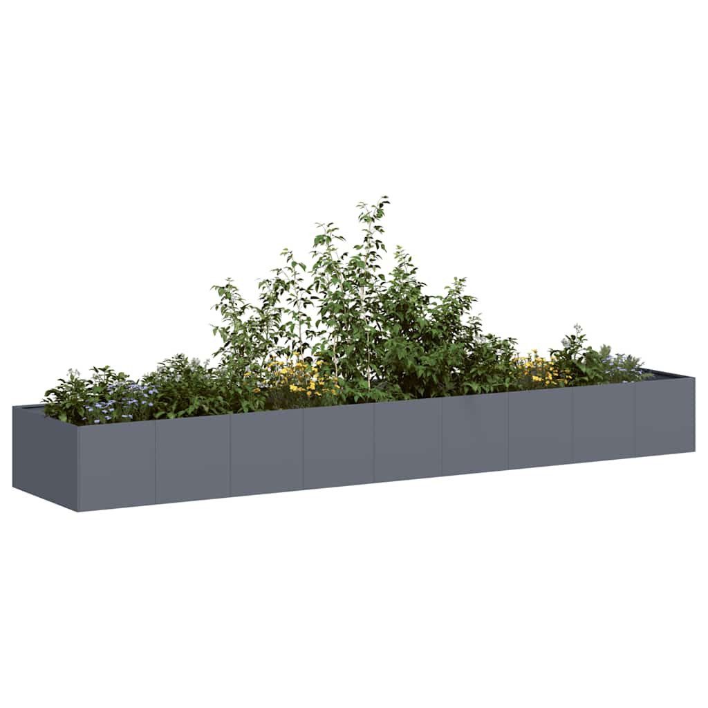 vidaXL Hochbeet 360 x 80 x 40 cm Pflanzgefäß Anthrazit 360x80x40 cm Stahl