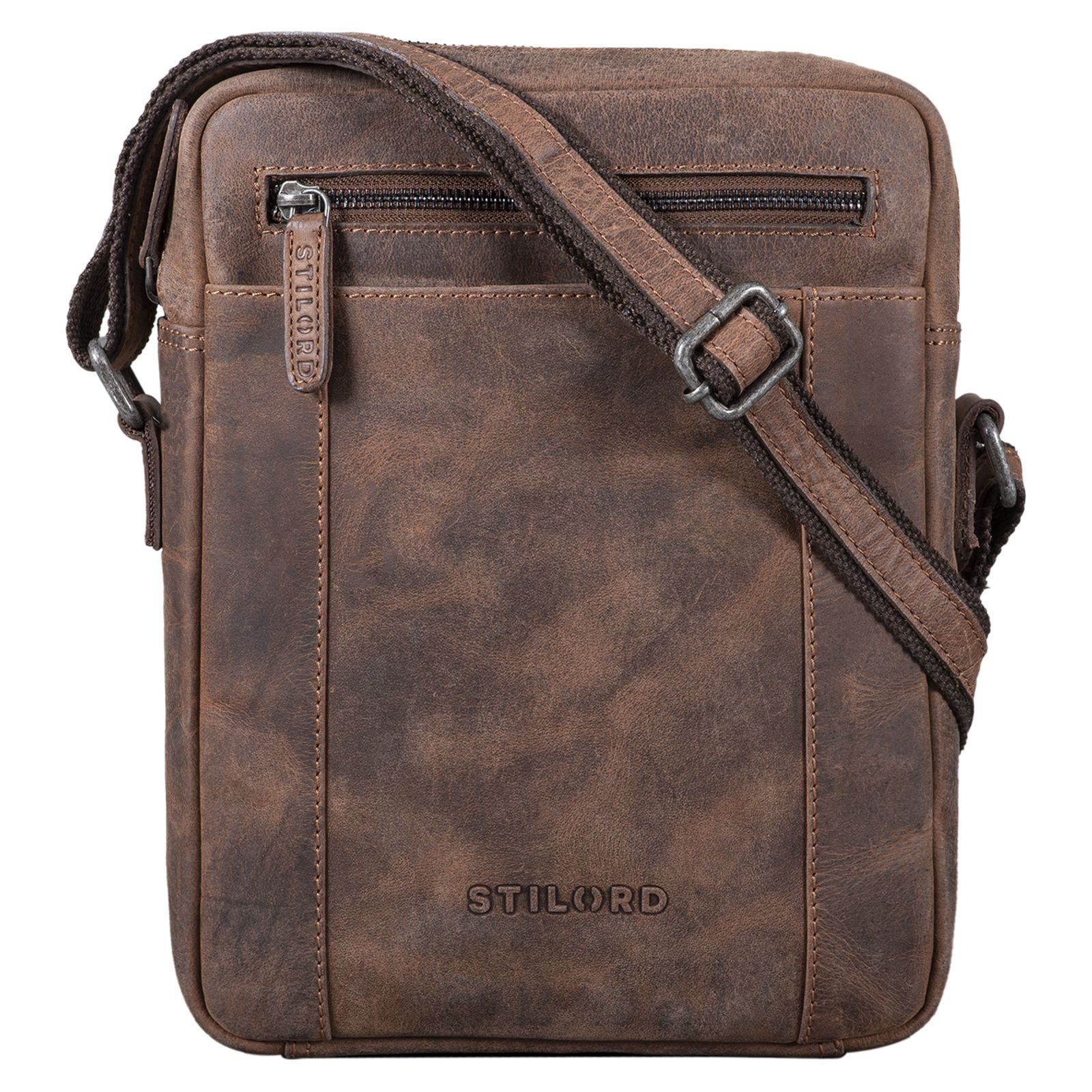 STILORD Messenger Bag "Fox" Herrentasche Leder Vintage Messenger Bag veleta - braun