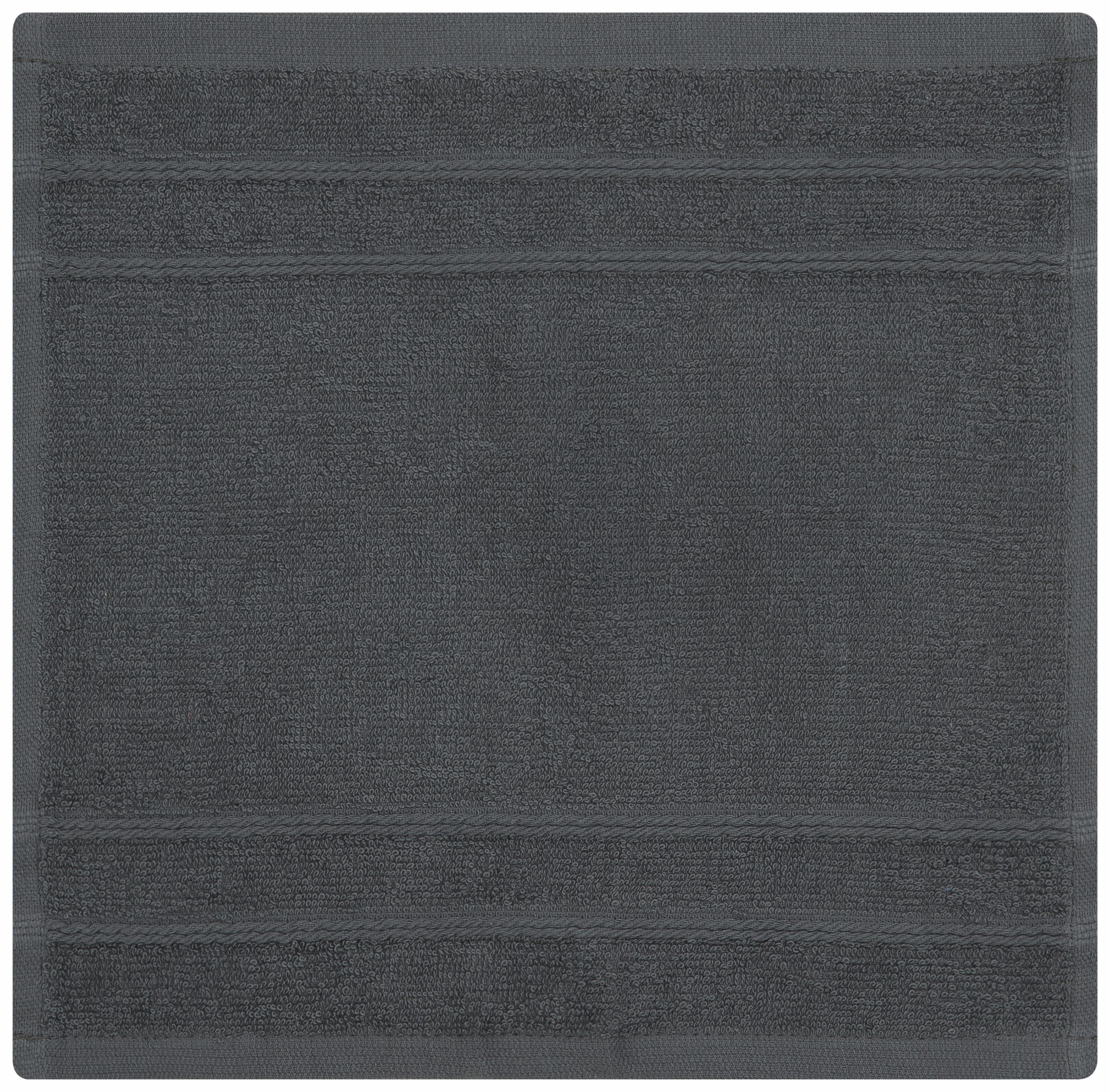 OTTO home Handtuch Set Inga, Duschtücher, Handtücher, Gästetücher, Seiftücher, Walkfrottier (10-St), Handtücher mit feiner Bordüre, 100% Baumwolle, einfarbig, weich