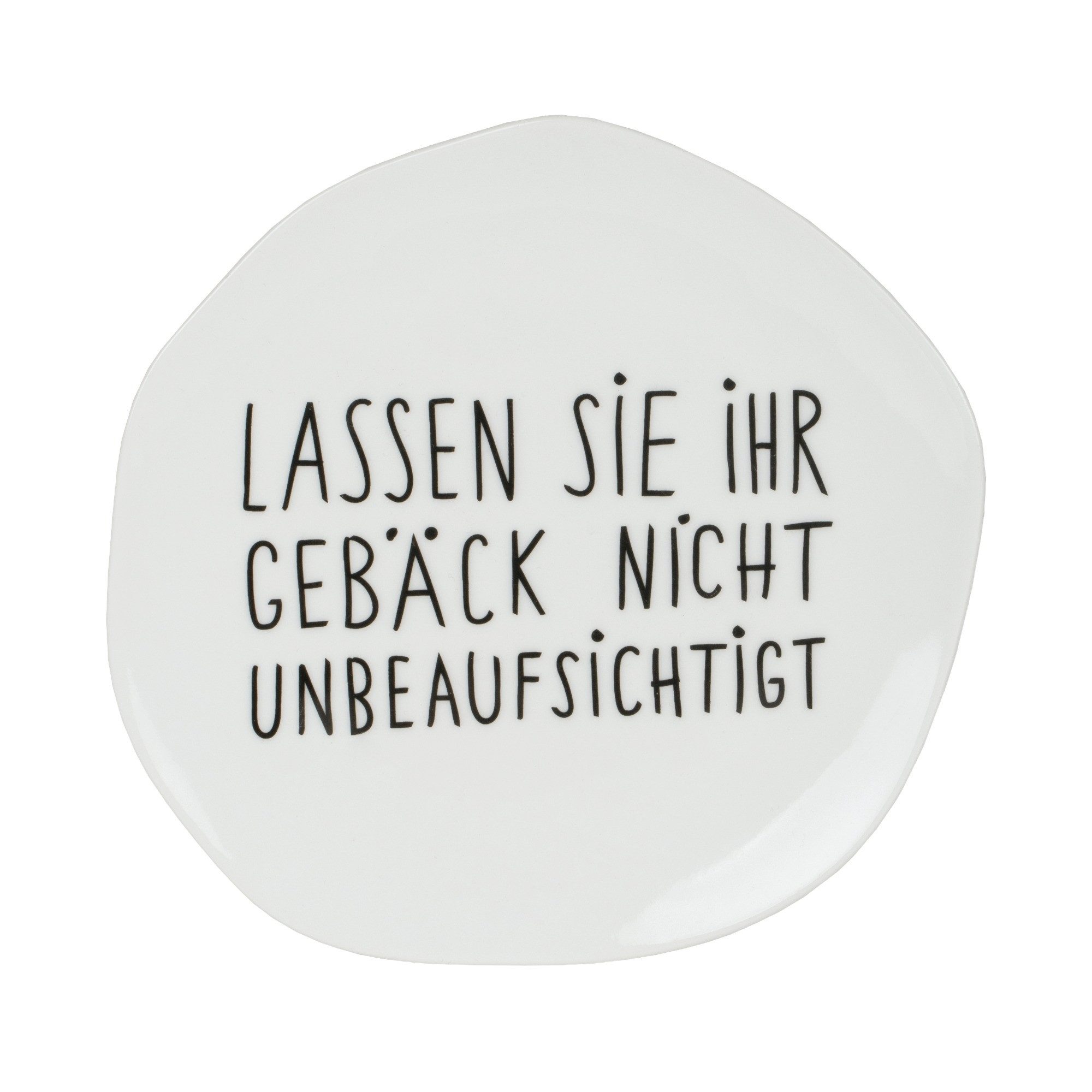 Räder Design Teller Teller (klein) aus Porzellan " Ihr Gebäck nicht unbeaufsichtigt " von