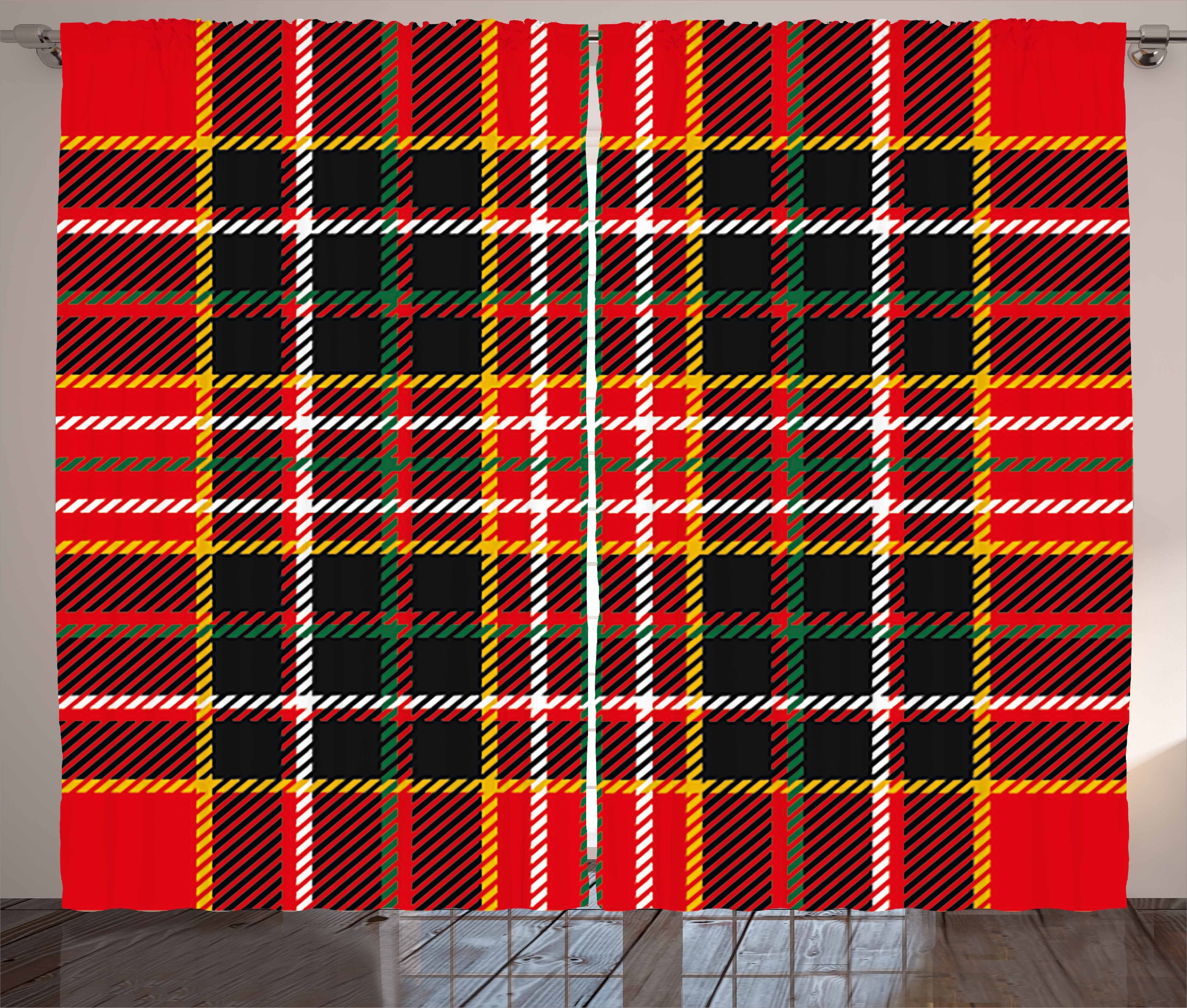 mit Abakuhaus, Stil Schlafzimmer Vorhang Tartan Plaid Haken, Schlaufen Kräuselband und Gardine